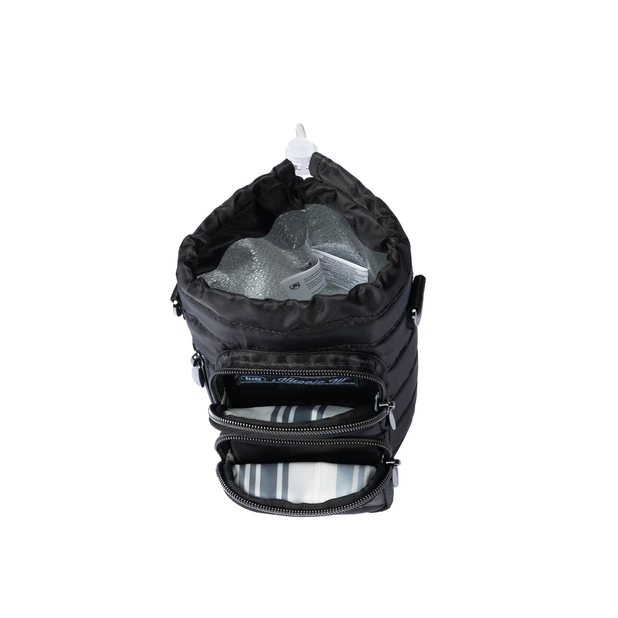 Huggie Wide Crossbody Water Bottle Holder with Charm Bar - BLACK - 24764_HuggieWide_Black_Angle_06