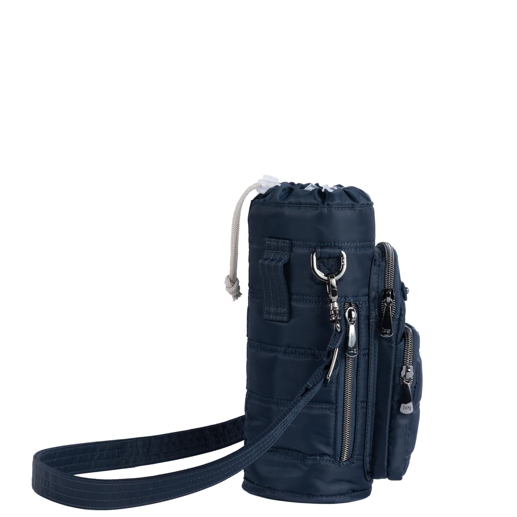 Huggie Wide Crossbody Water Bottle Holder with Charm Bar - INDIGO - 24766_HuggieWide_Indigo_Angle_03