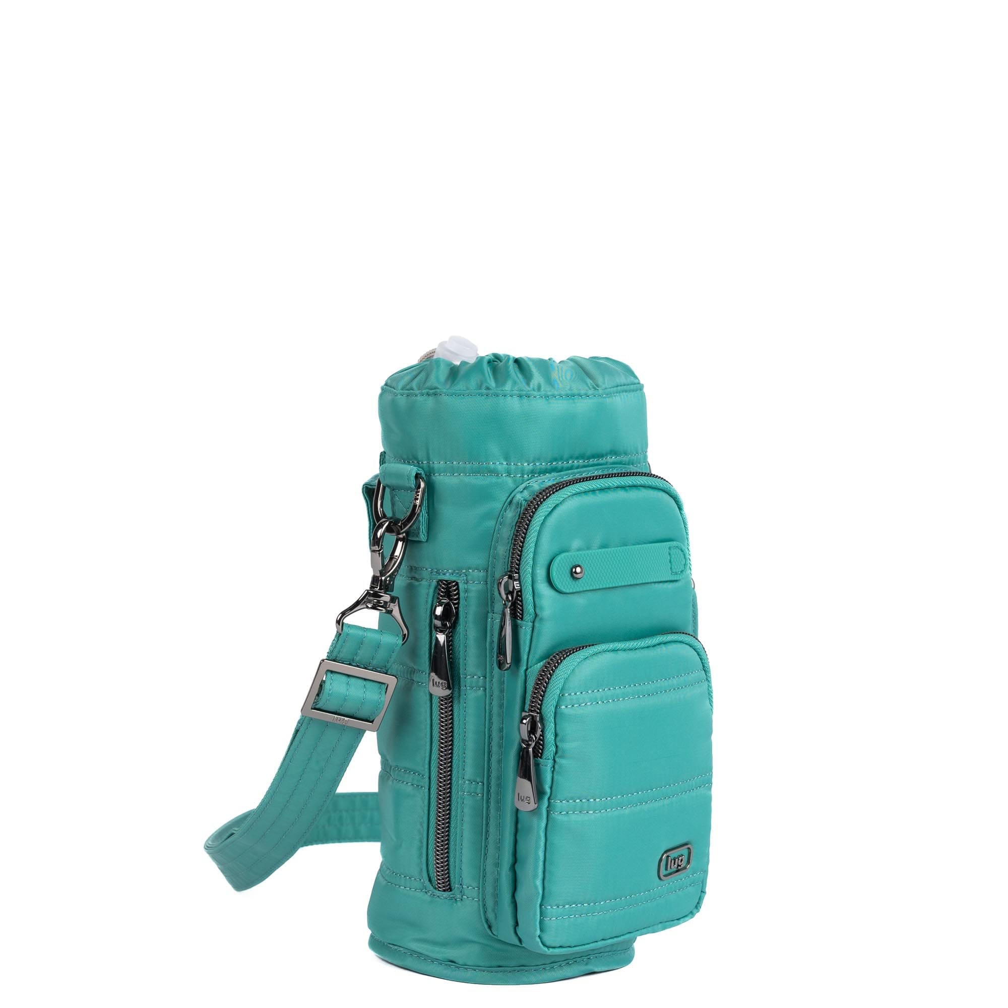 Huggie Wide Crossbody Water Bottle Holder with Charm Bar - SURF TEAL - 24767_HuggieWide_SurfTeal_Angle_02