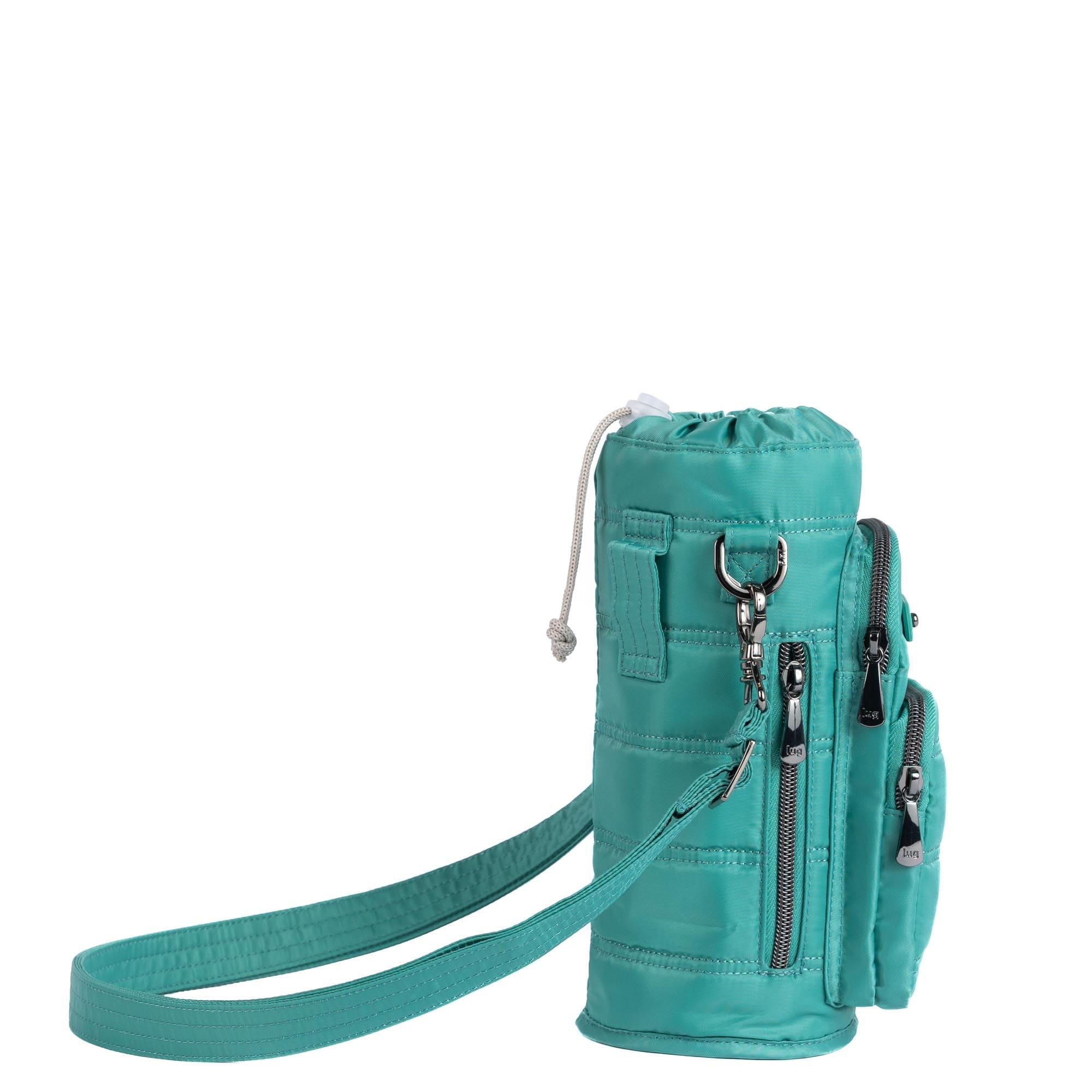 Huggie Wide Crossbody Water Bottle Holder with Charm Bar - SURF TEAL - 24767_HuggieWide_SurfTeal_Angle_03