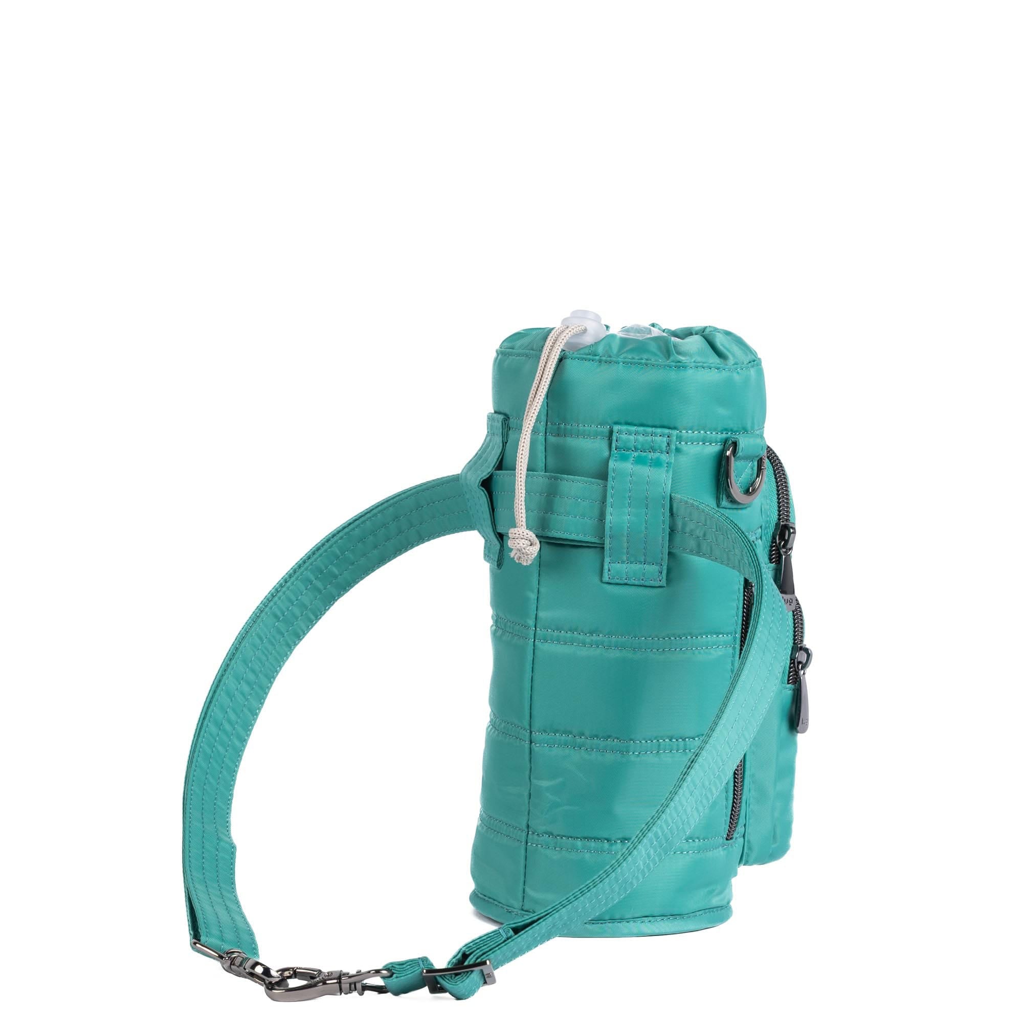 Huggie Wide Crossbody Water Bottle Holder with Charm Bar - SURF TEAL - 24767_HuggieWide_SurfTeal_Angle_05
