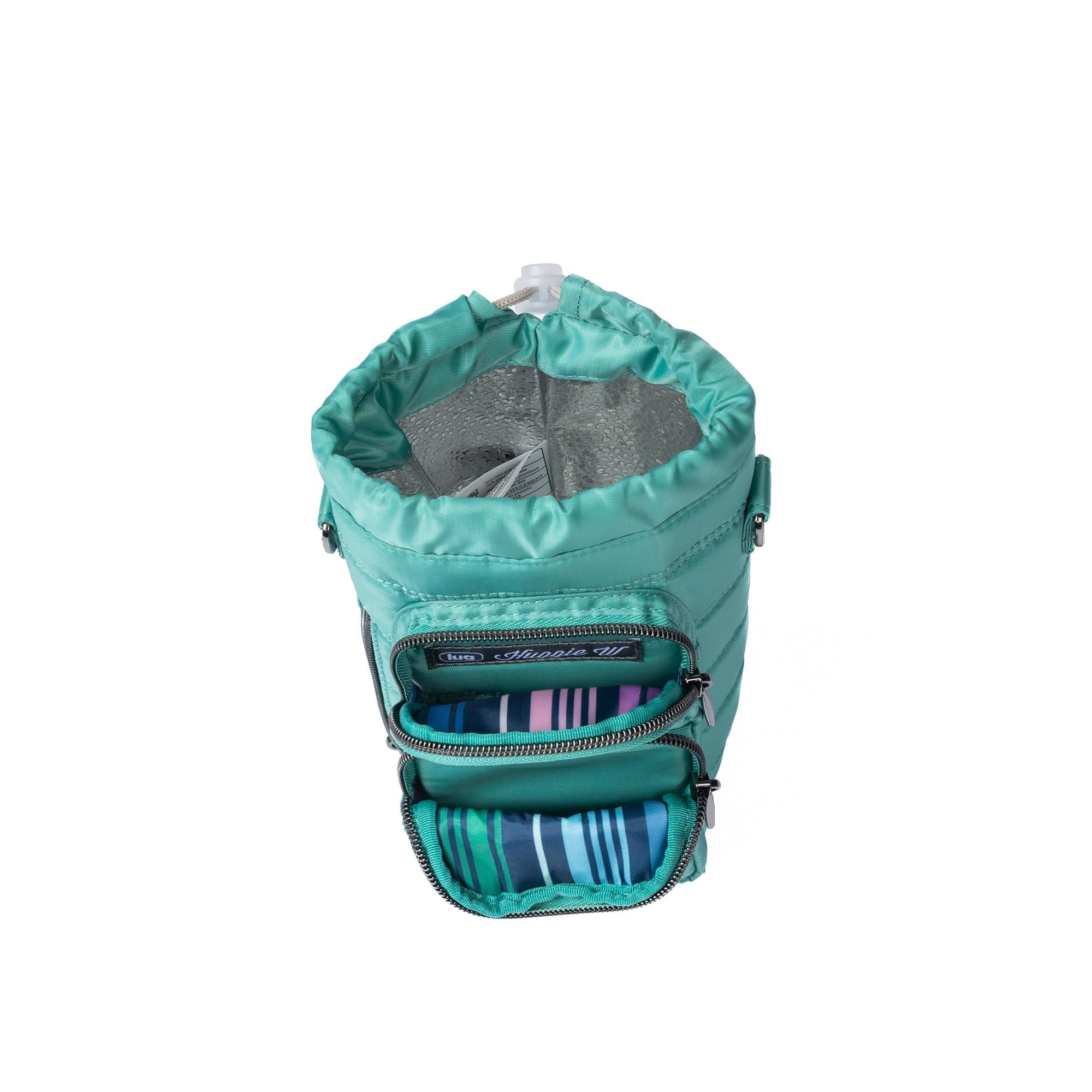 Huggie Wide Crossbody Water Bottle Holder with Charm Bar - SURF TEAL - 24767_HuggieWide_SurfTeal_Angle_06