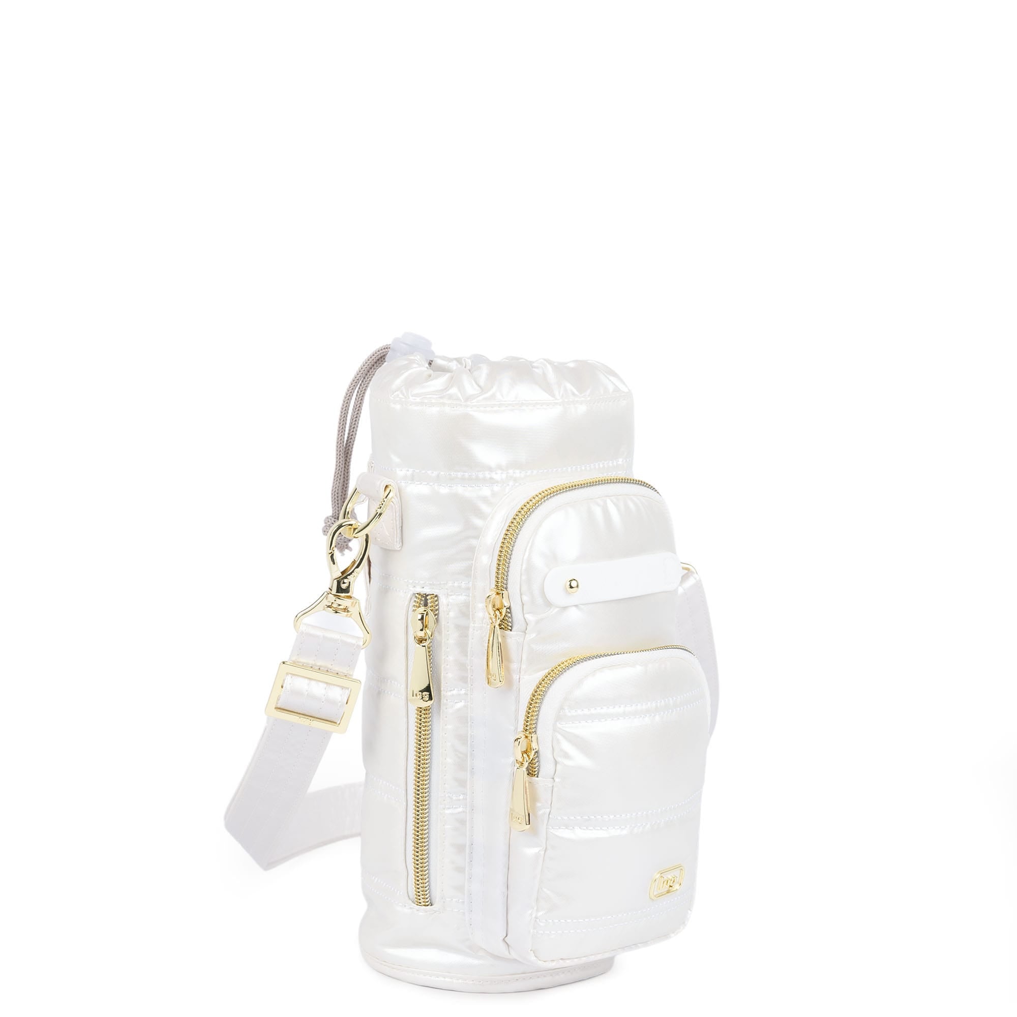 Huggie Wide Crossbody Water Bottle Holder with Charm Bar - METALLIC DIAMOND - 24768_HuggieWide_MetallicDiamond_Angle_02