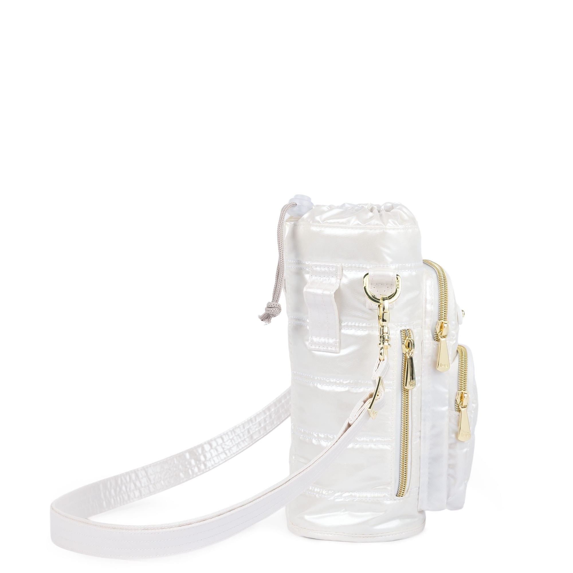 Huggie Wide Crossbody Water Bottle Holder with Charm Bar - METALLIC DIAMOND - 24768_HuggieWide_MetallicDiamond_Angle_03