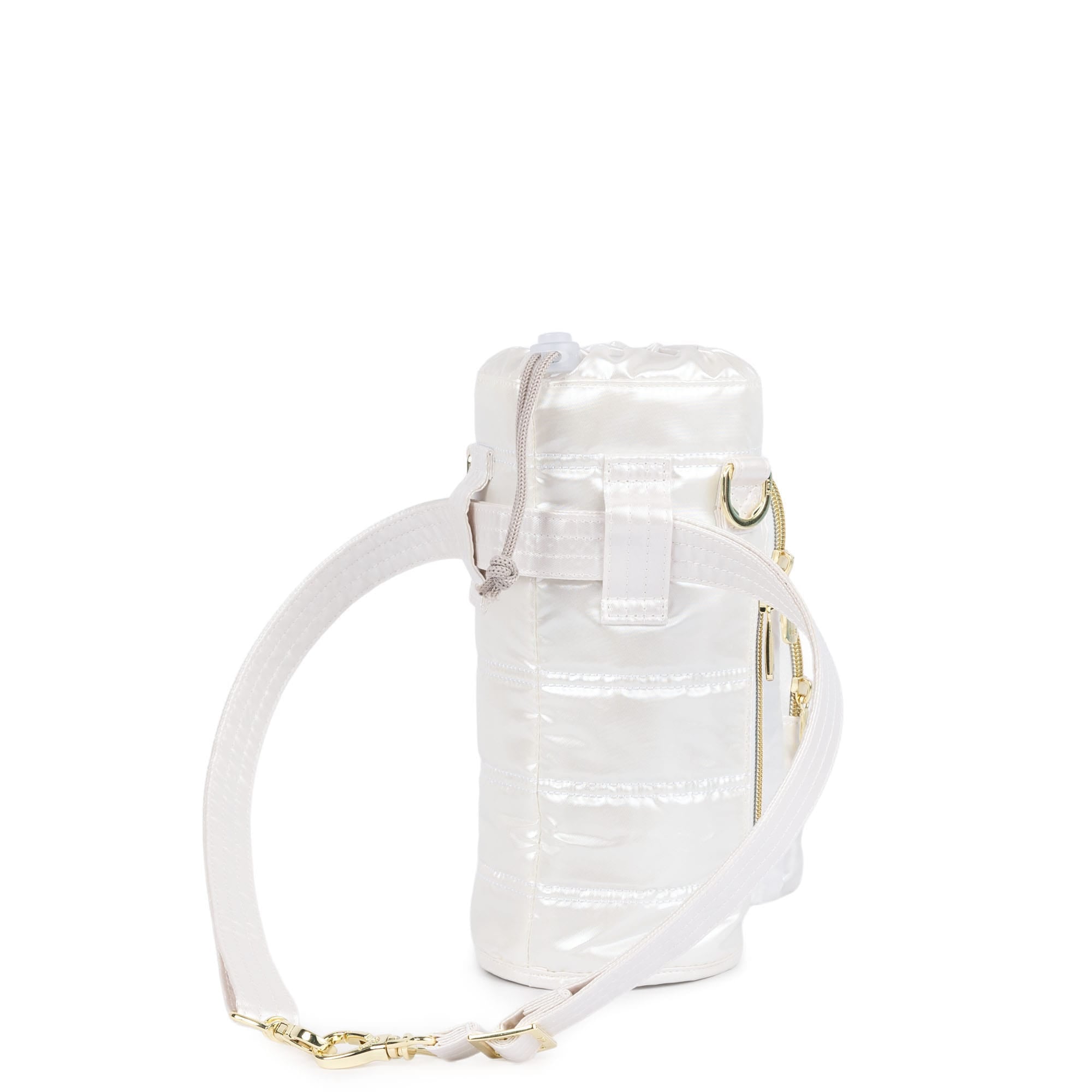 Huggie Wide Crossbody Water Bottle Holder with Charm Bar - METALLIC DIAMOND - 24768_HuggieWide_MetallicDiamond_Angle_05