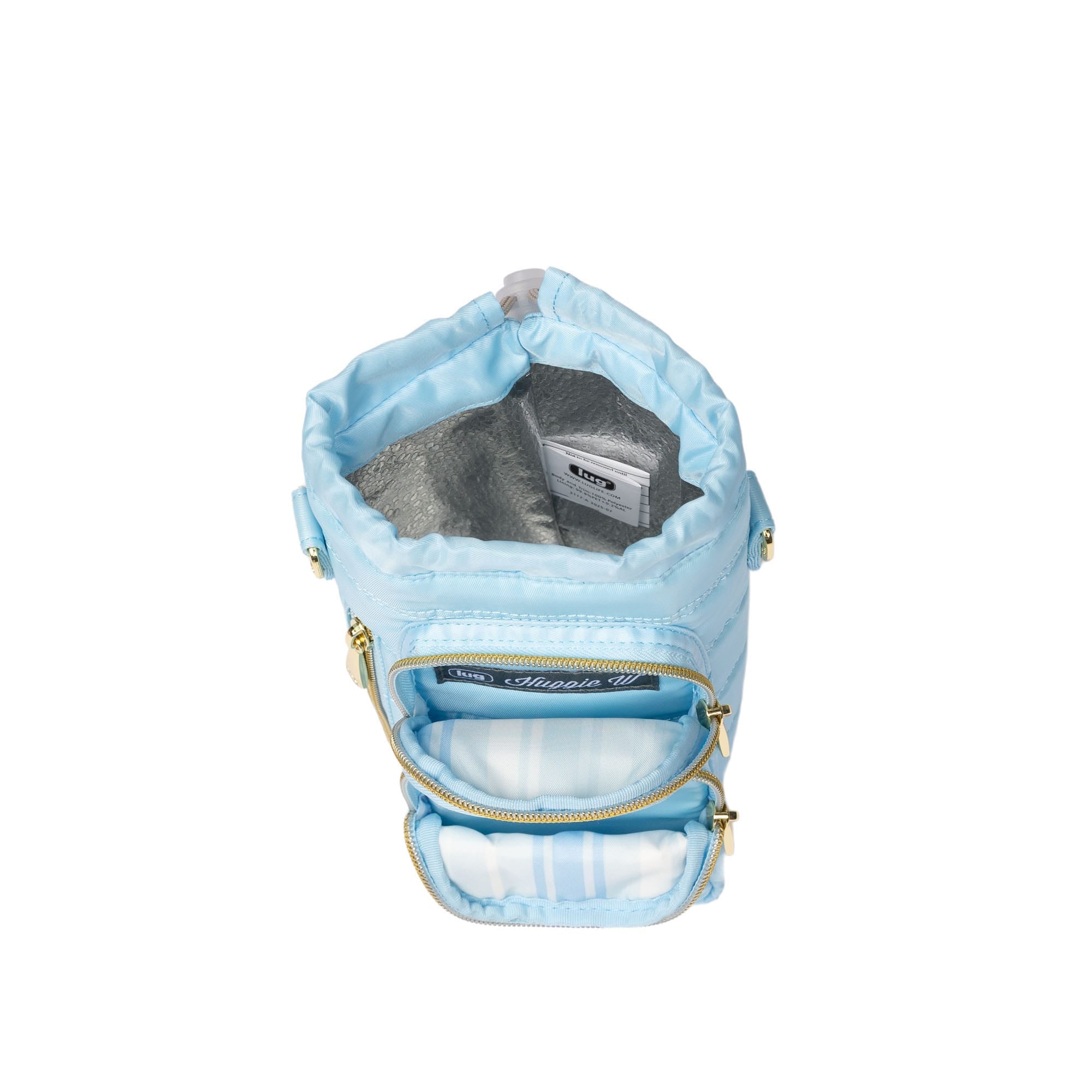 Huggie Wide Crossbody Water Bottle Holder with Charm Bar - BUBBLE BLUE - 24770_HuggieWide_BubbleBlue_Angle_06