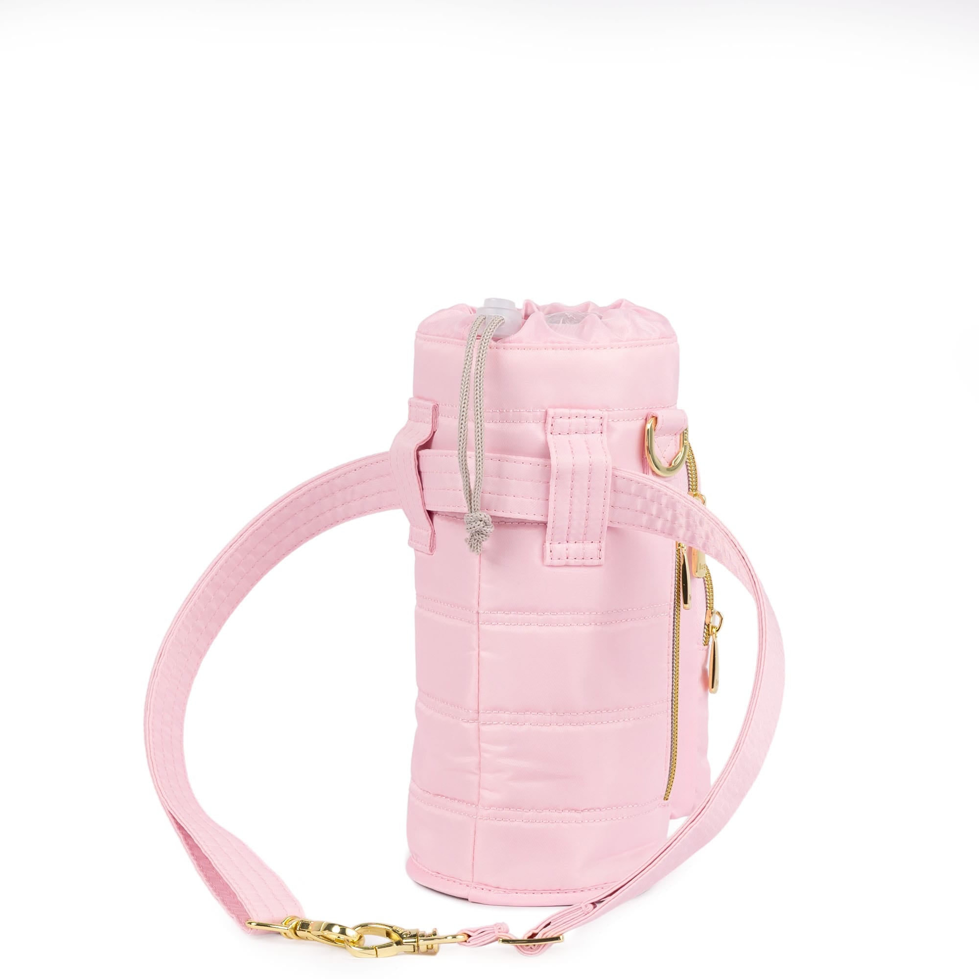 Huggie Wide Crossbody Water Bottle Holder with Charm Bar - BUBBLE PINK - 24771_HuggieWide_BubblePink_Angle_05
