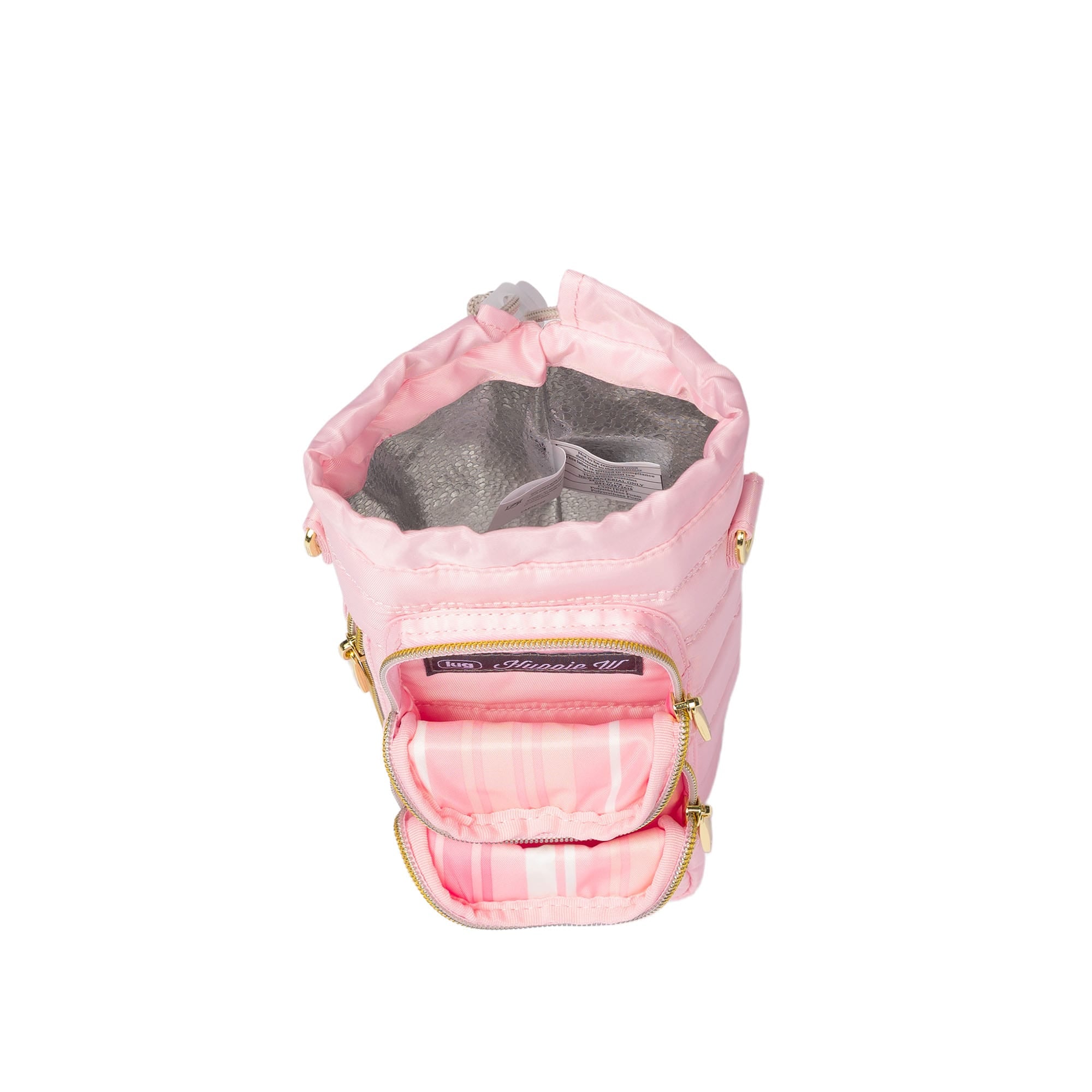 Huggie Wide Crossbody Water Bottle Holder with Charm Bar - BUBBLE PINK - 24771_HuggieWide_BubblePink_Angle_06