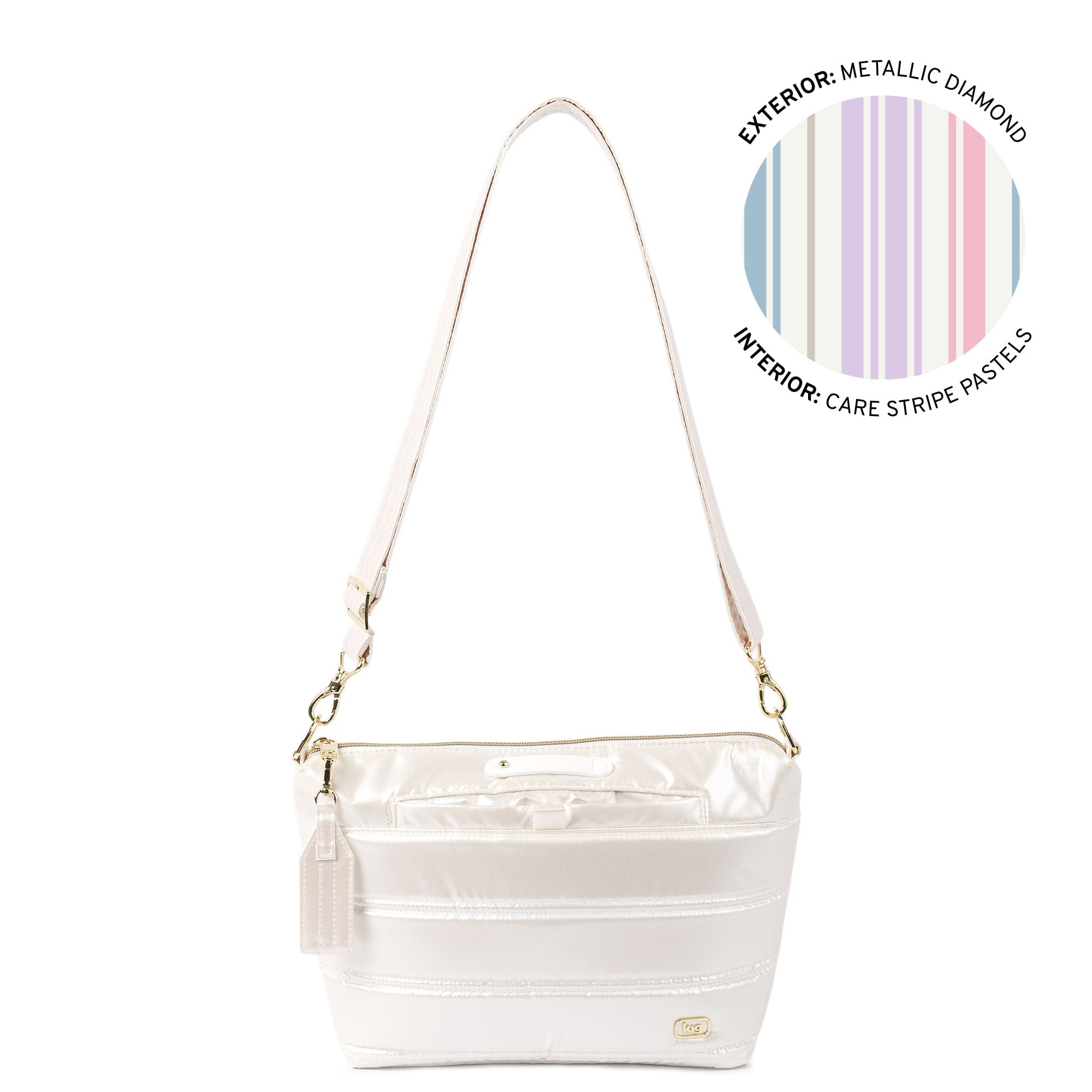 Flare 2 Crossbody Bag with Puller - METALLIC DIAMOND - 24774_Flare2wPuller_MetallicDiamond_Angle_01-copy
