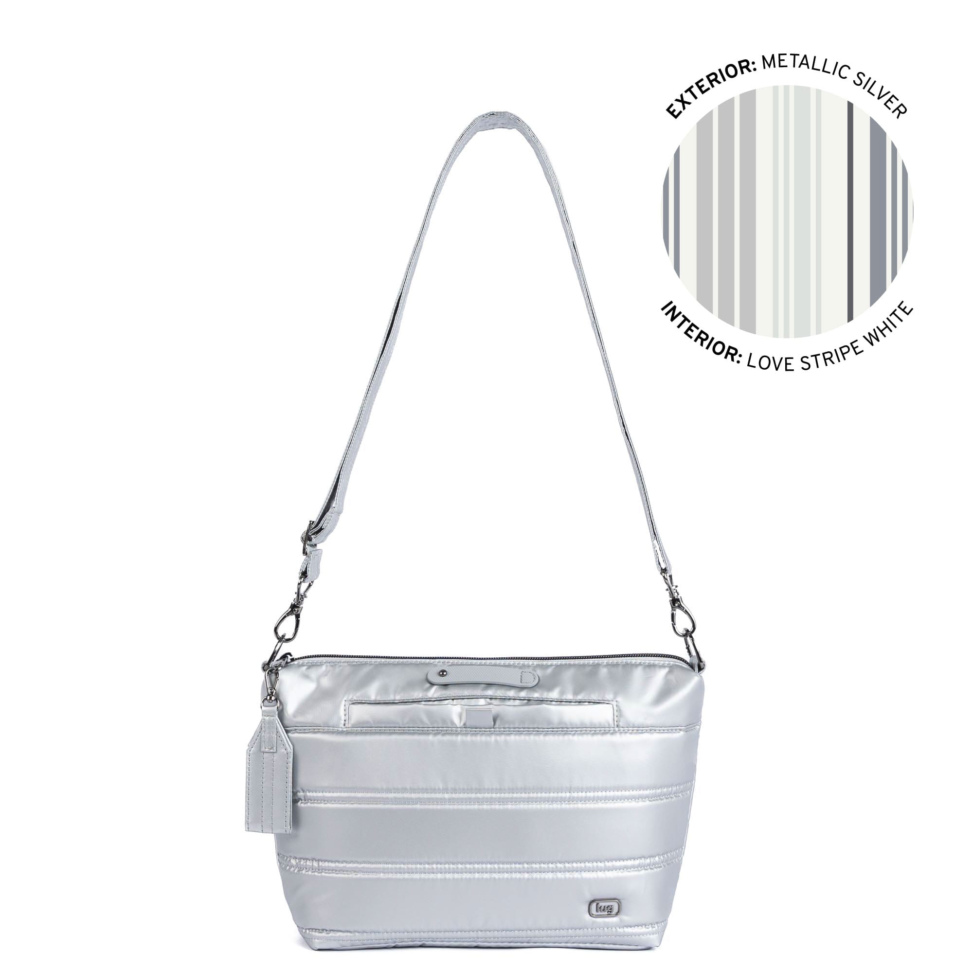 Flare 2 Crossbody Bag with Puller - METALLIC SILVER - 24777_Flare2_MetallicSilver_Angle_01