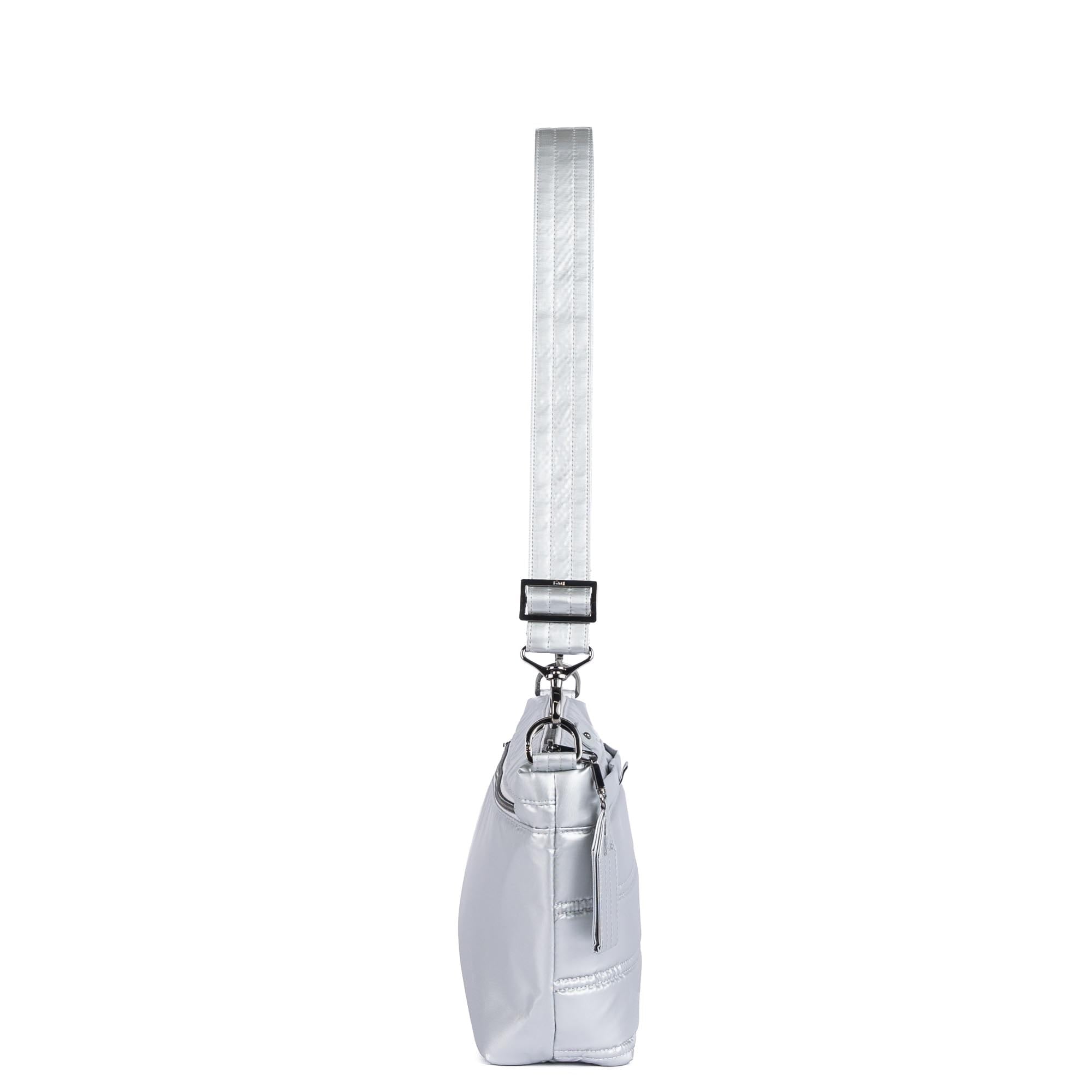 Flare 2 Crossbody Bag with Puller - METALLIC SILVER - 24777_Flare2_MetallicSilver_Angle_03