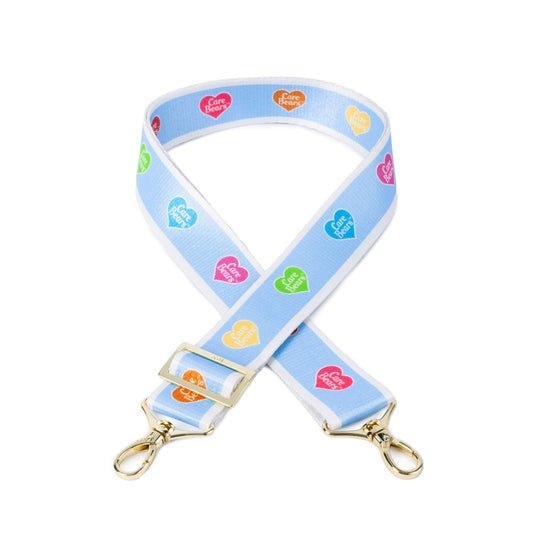 Care Bears X Lug 1.5" Classic Webbed Strap - SHINE BRIGHT - 24796_LugxCareBears_Strap_CareBearHeartsBlue_Angle_01_5270f7fe-86e8-4ffe-bdde-a221d3ad3265