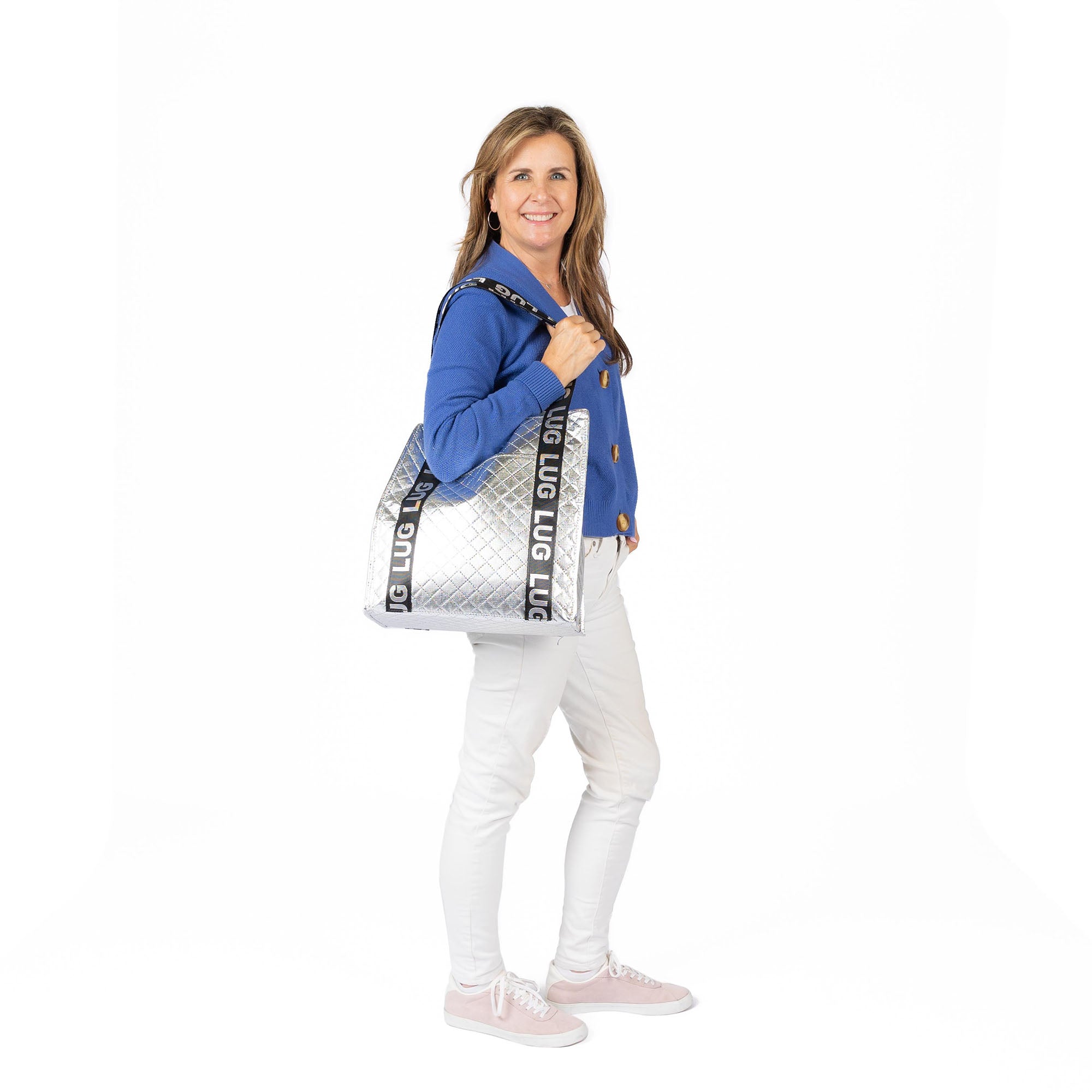 Transit Reusable Tote Bag - - 24863_TransitTote_MetallicSilver_Proportion_01