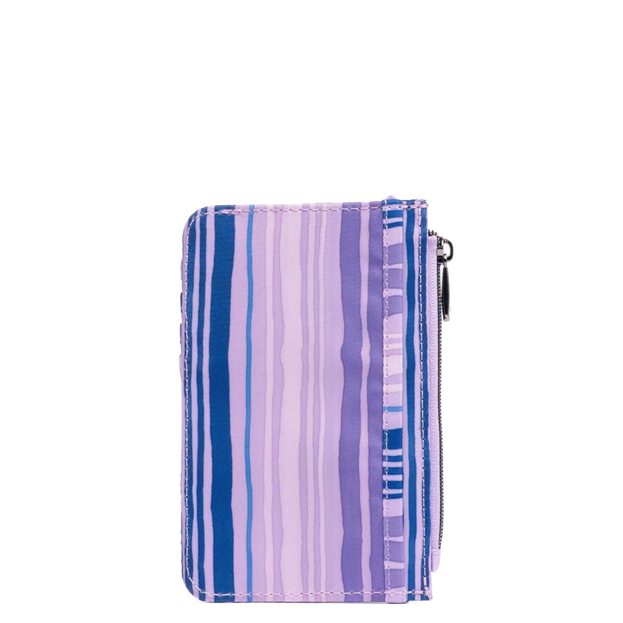 Embroidered Slide RFID Card Wallet - LOVE WAVES PURPLE - 24893_SlideEmbroidered_LoveWavesPurple_Angle_03