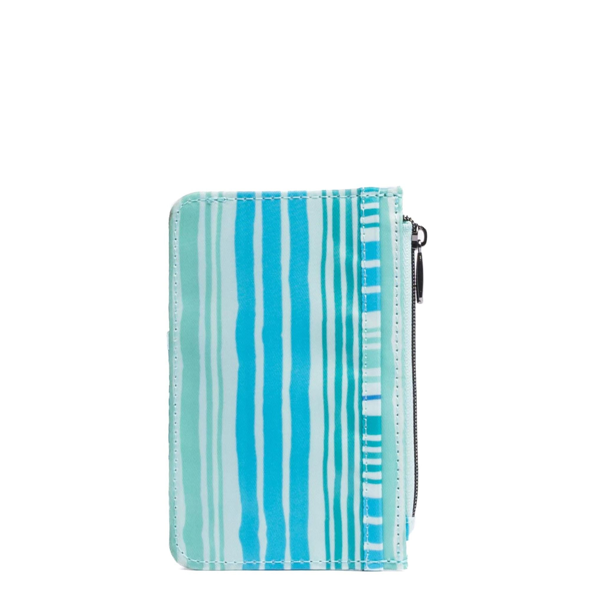 Embroidered Slide RFID Card Wallet - LOVE WAVES AQUA - 24894_SlideEmbroidered_LoveWavesAqua_Angle_03