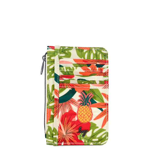 Embroidered Slide RFID Card Wallet - - 24895_Slide_LushLuau_Angle_01