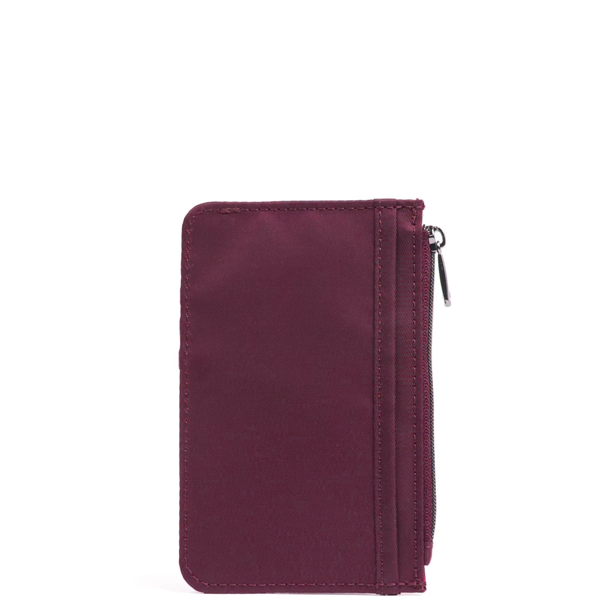 Embroidered Slide RFID Card Wallet - WINE RED - 24896_SlideEmbroidered_WineRed_Angle_03