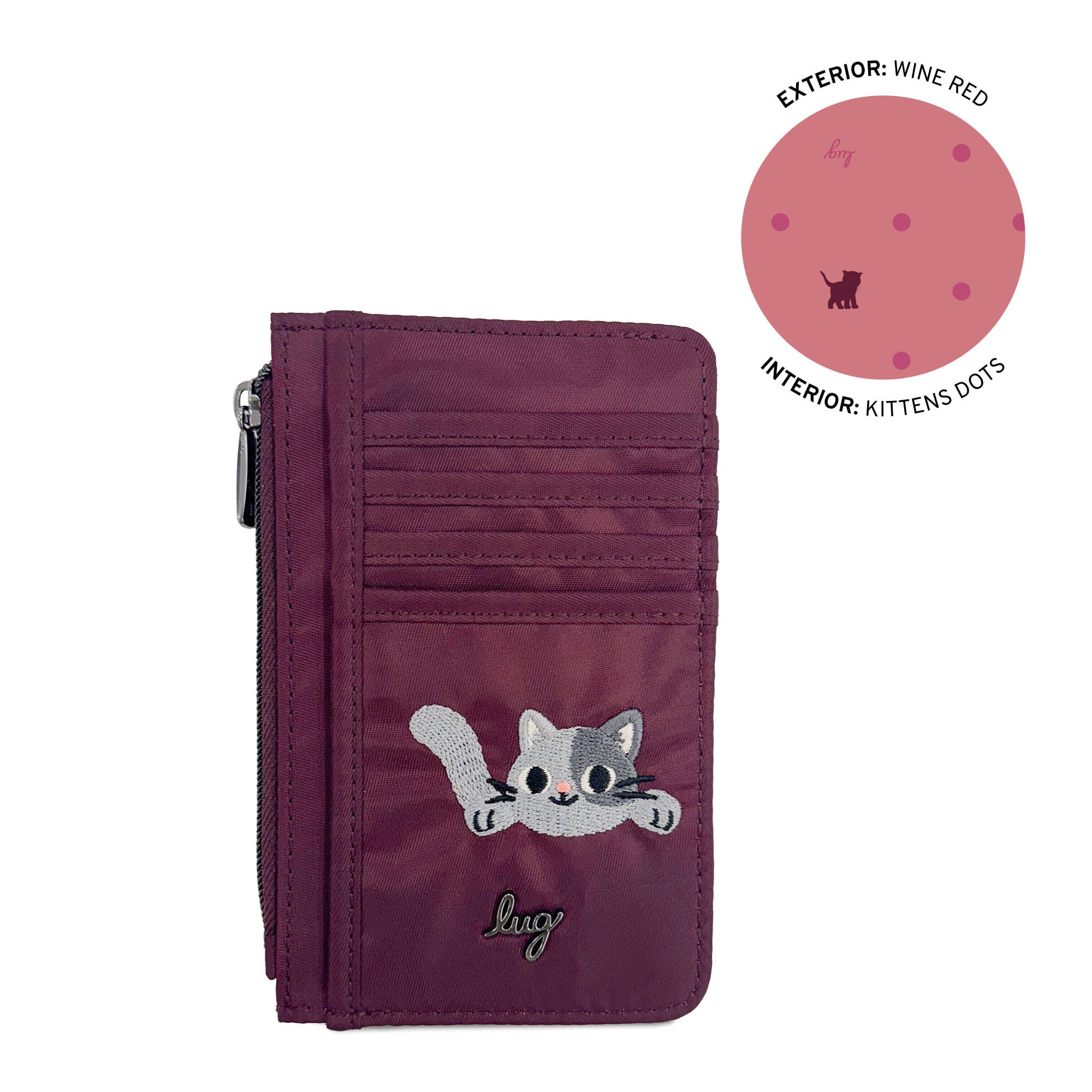 Embroidered Slide RFID Card Wallet - WINE RED - 24896_Slide_WineRed_Angle_01_fl6rhd