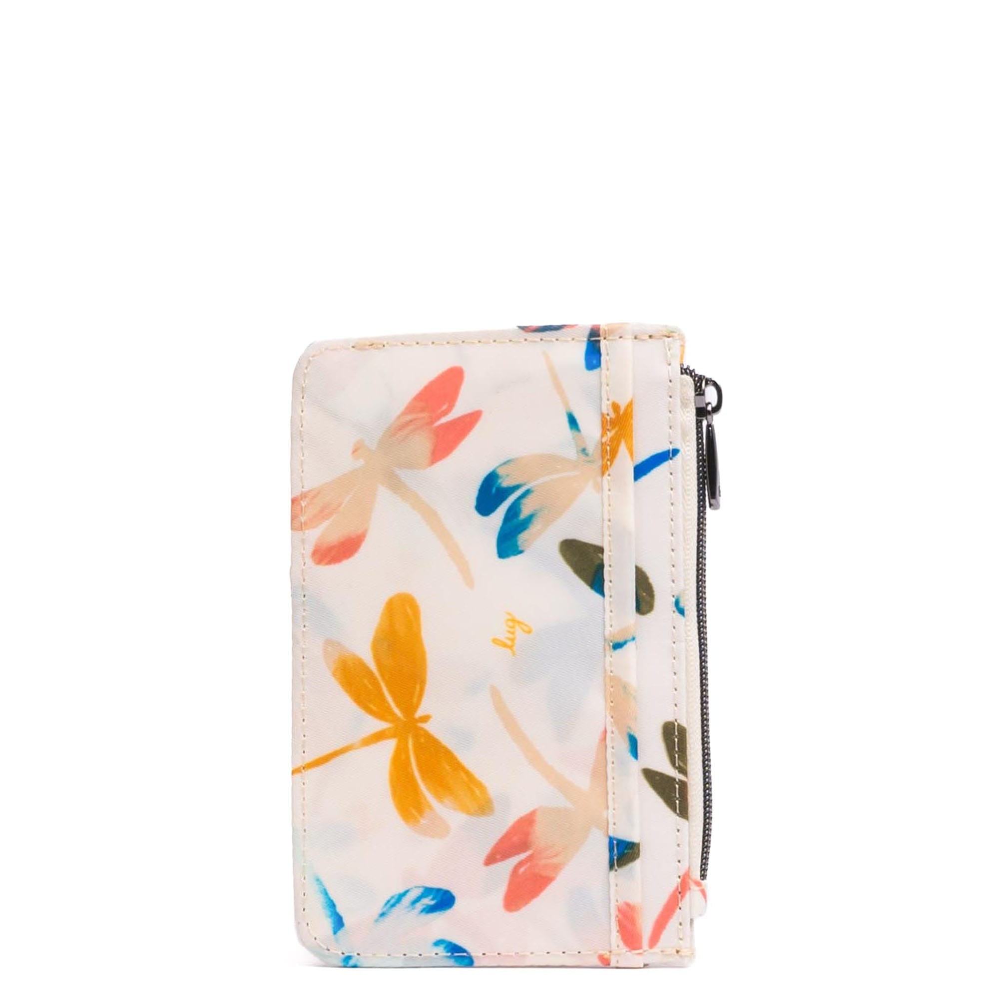 Embroidered Slide RFID Card Wallet - DRAGONFLY MULTI - 24900_SlideEmbroidered_DragonflyMulti_Angle_03