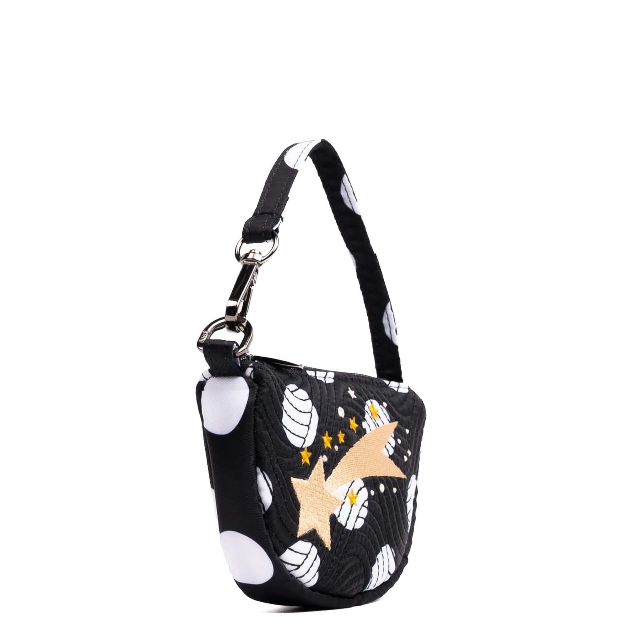 Embroidered Disco Pouch - BLACK LARGE DOT - 24902_Disco_BlackLargeDot_Angle_02