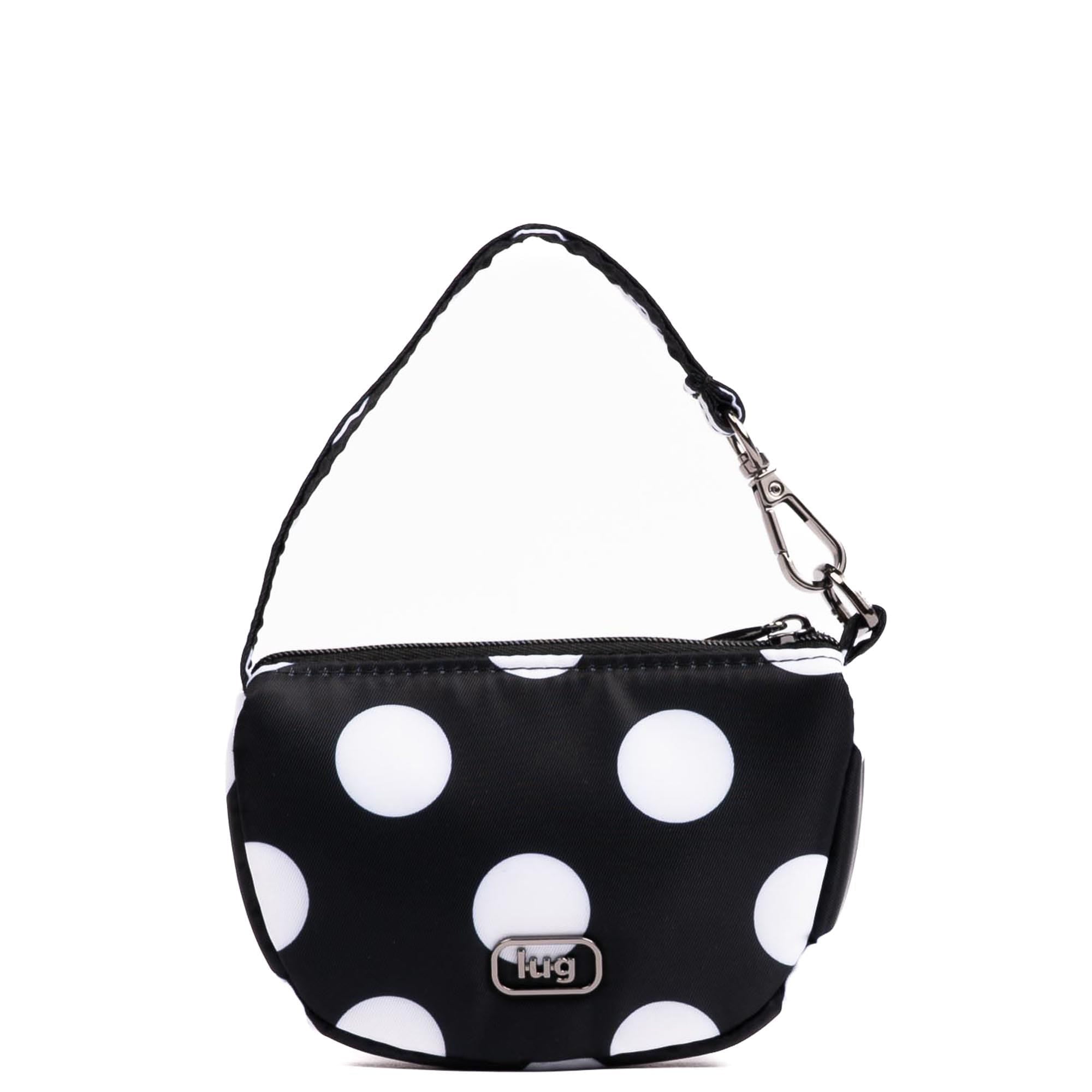 Embroidered Disco Pouch - BLACK LARGE DOT - 24902_Disco_BlackLargeDot_Angle_04