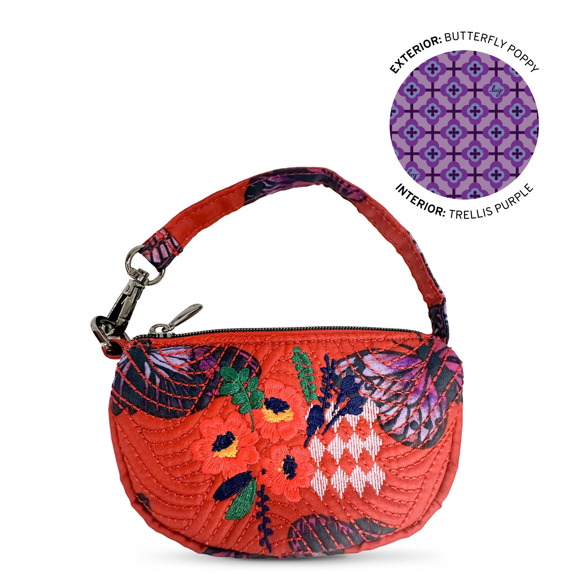 Embroidered Disco Pouch - BUTTERFLY POPPY - 24903_Disco_ButterflyPoppy_Angle_01