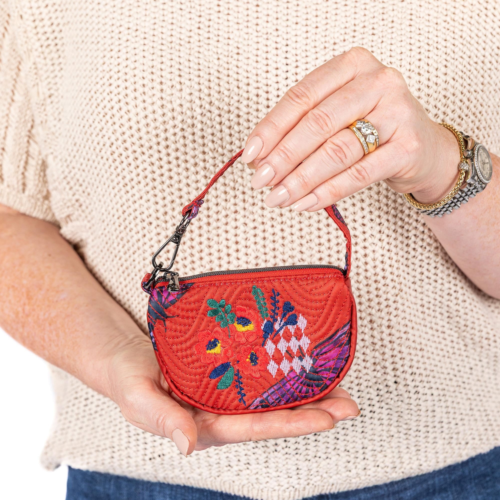 Embroidered Disco Pouch - - 24903_Disco_ButterflyPoppy_Lifestyle_01