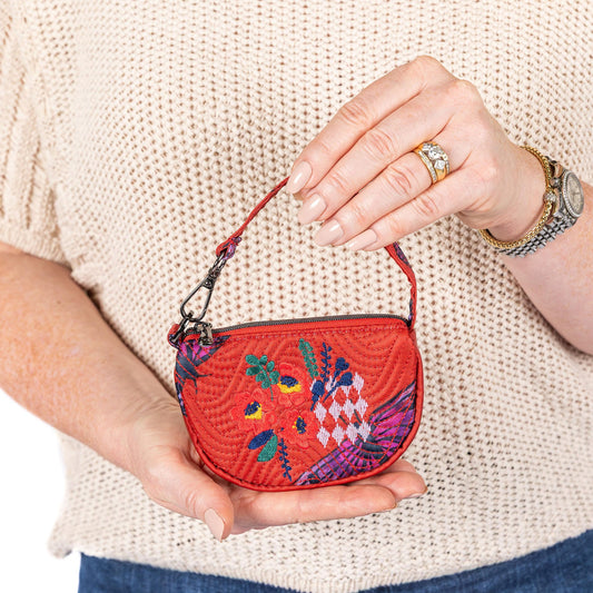 Embroidered Disco Pouch - - 24903_Disco_ButterflyPoppy_Lifestyle_01