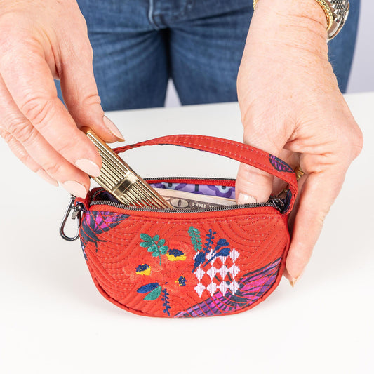 Embroidered Disco Pouch - - 24903_Disco_ButterflyPoppy_Lifestyle_03