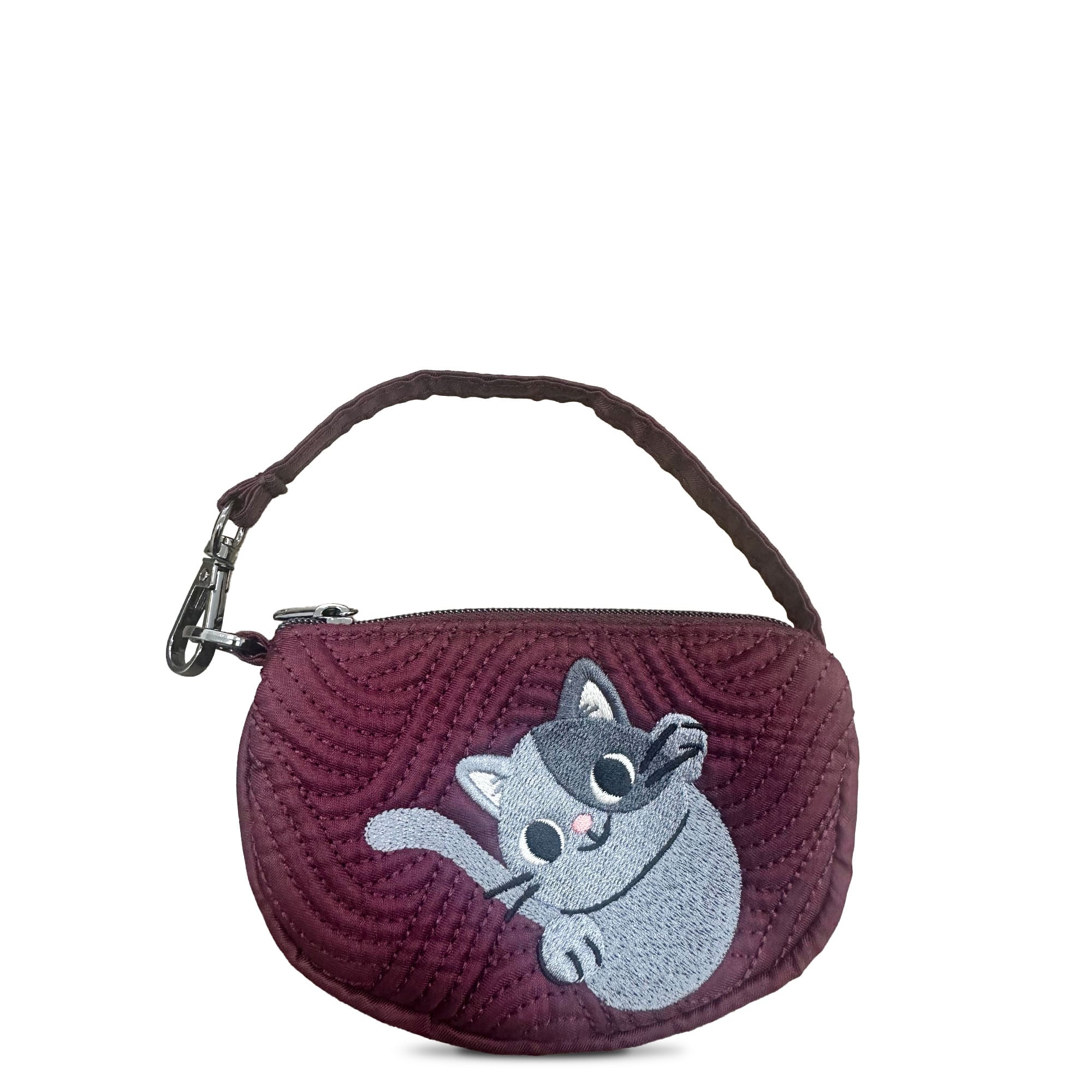 Embroidered Disco Pouch - - 24905_Disco_WineRed_Angle_01