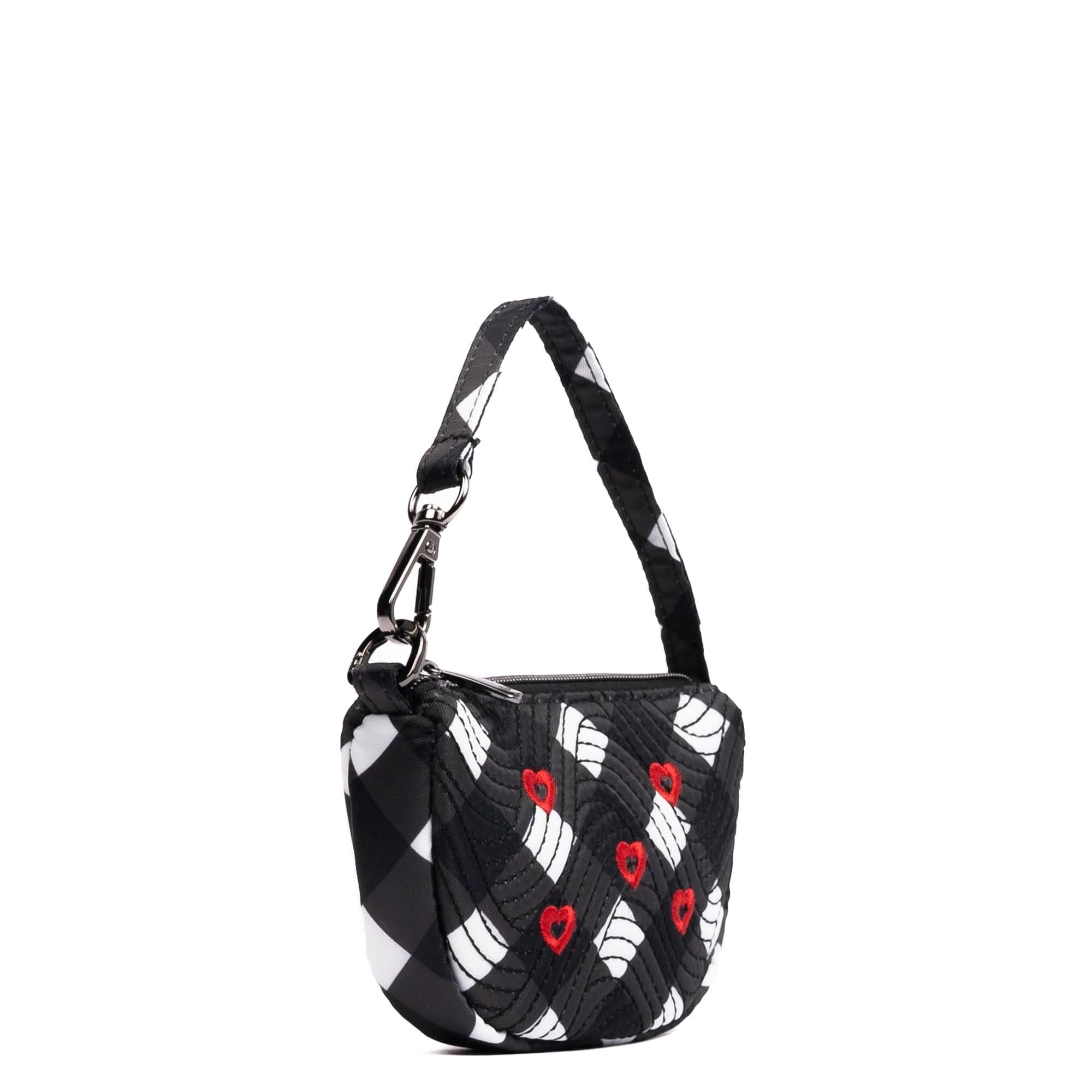 Embroidered Disco Pouch - GINGHAM BLACK - 24906_Disco_GinghamBlack_Angle_02