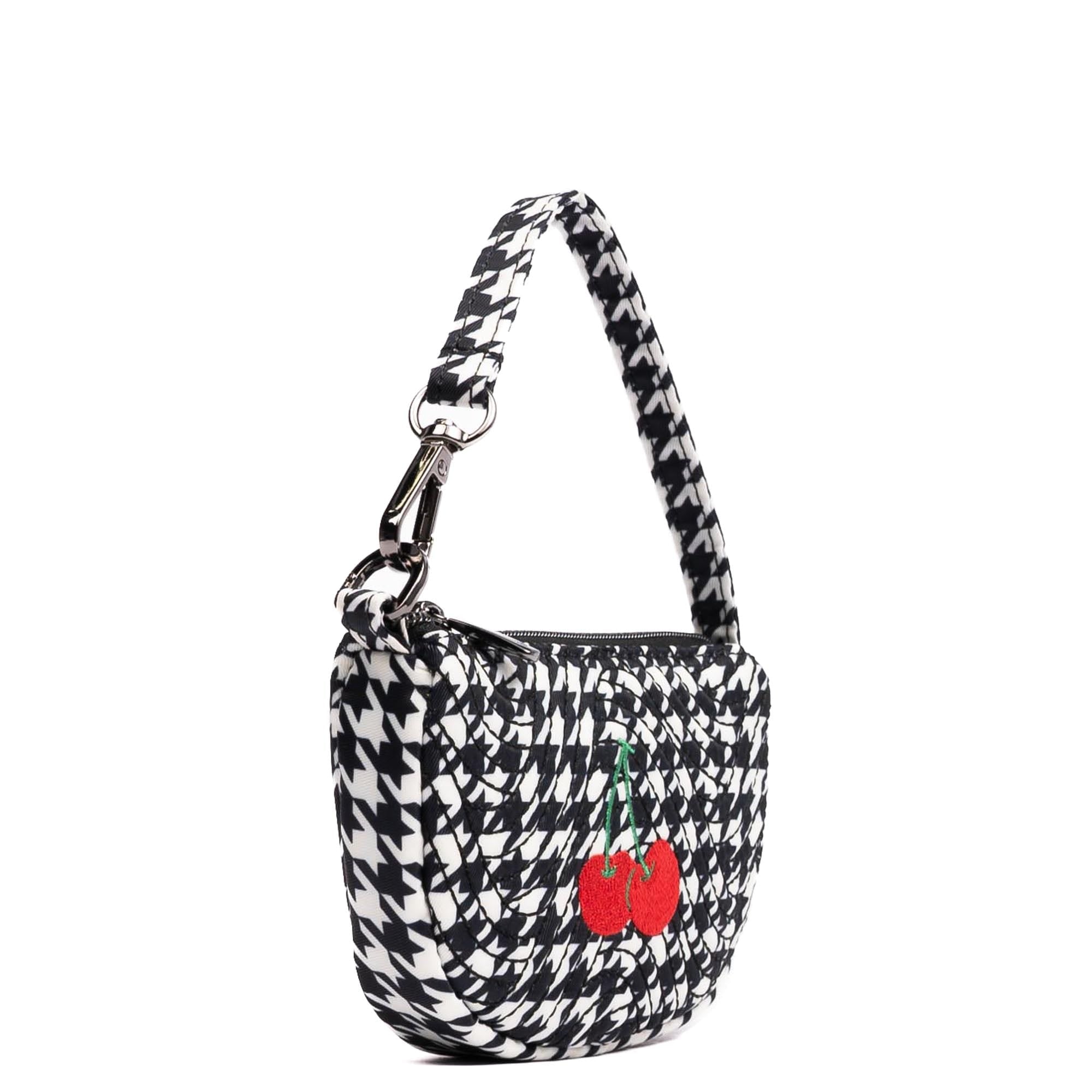 Embroidered Disco Pouch - MICRO HOUNDSTOOTH BLACK - 24907_Disco_MicroHoundstoothBlack_Angle_02