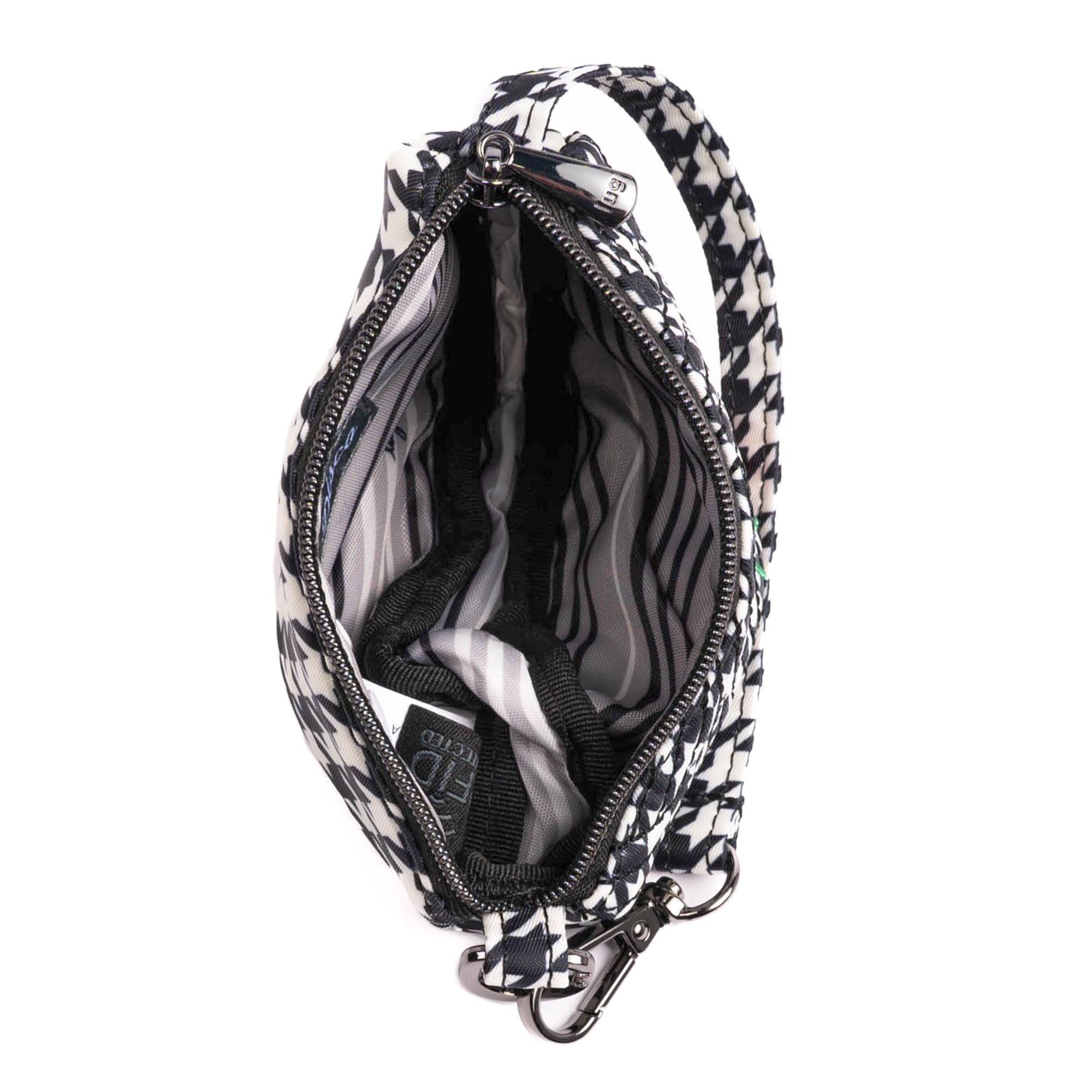 Embroidered Disco Pouch - MICRO HOUNDSTOOTH BLACK - 24907_Disco_MicroHoundstoothBlack_Angle_05