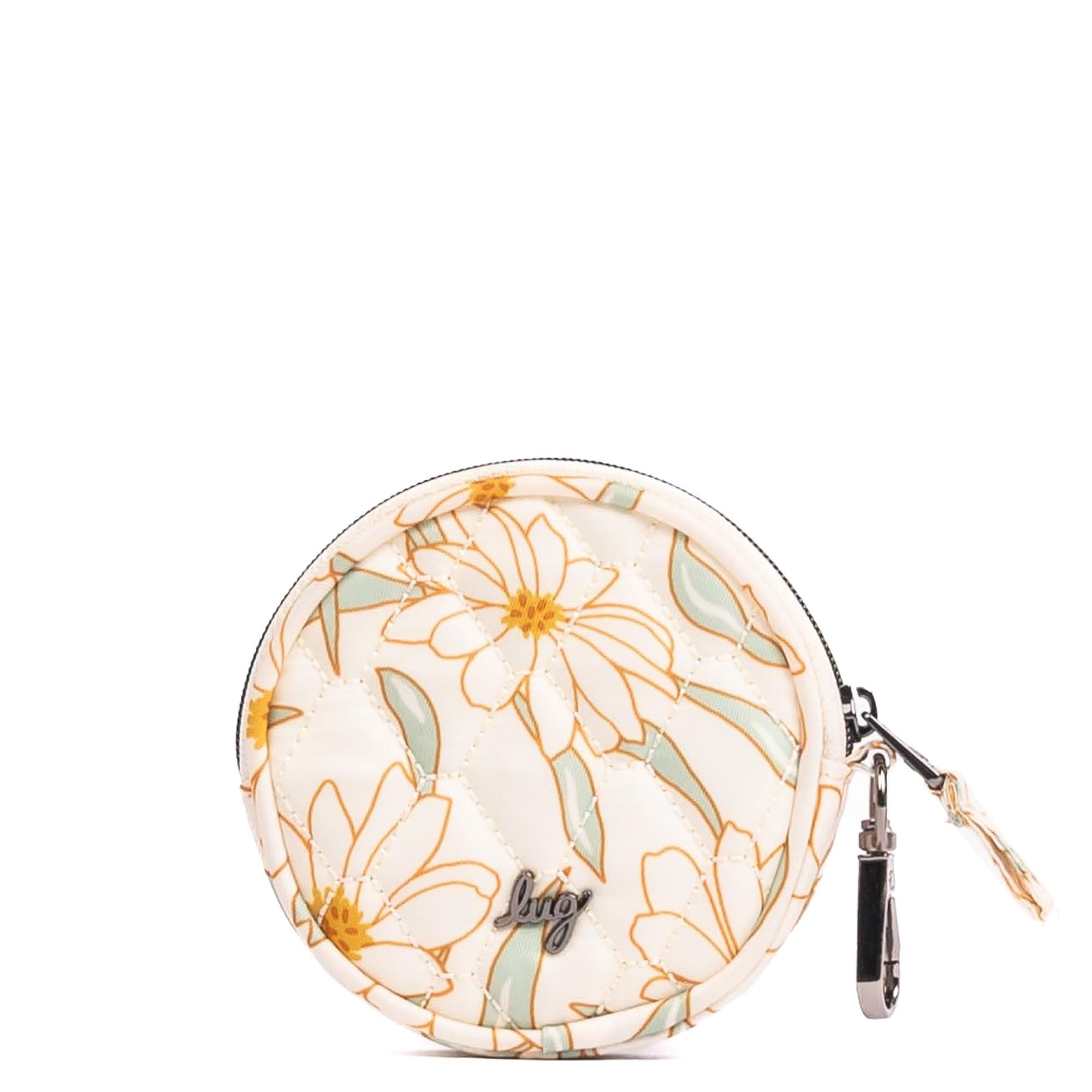 Embroidered Circle Pouch - SAGE DAISIES - 24909_CirclePouch_SageDaisies_Angle_03