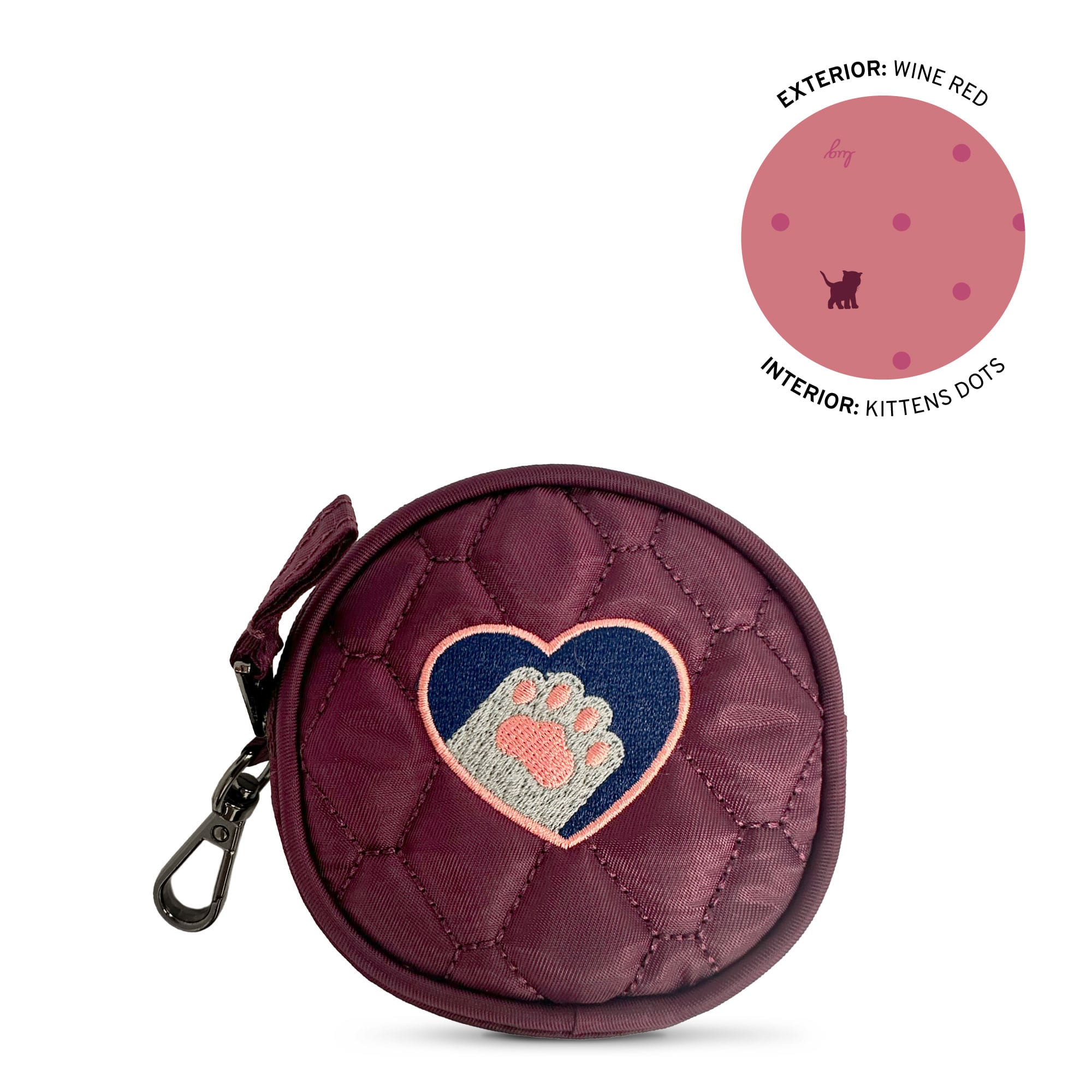 Embroidered Circle Pouch - WINE RED - 24911_CirclePouch_WineRed_Angle_01