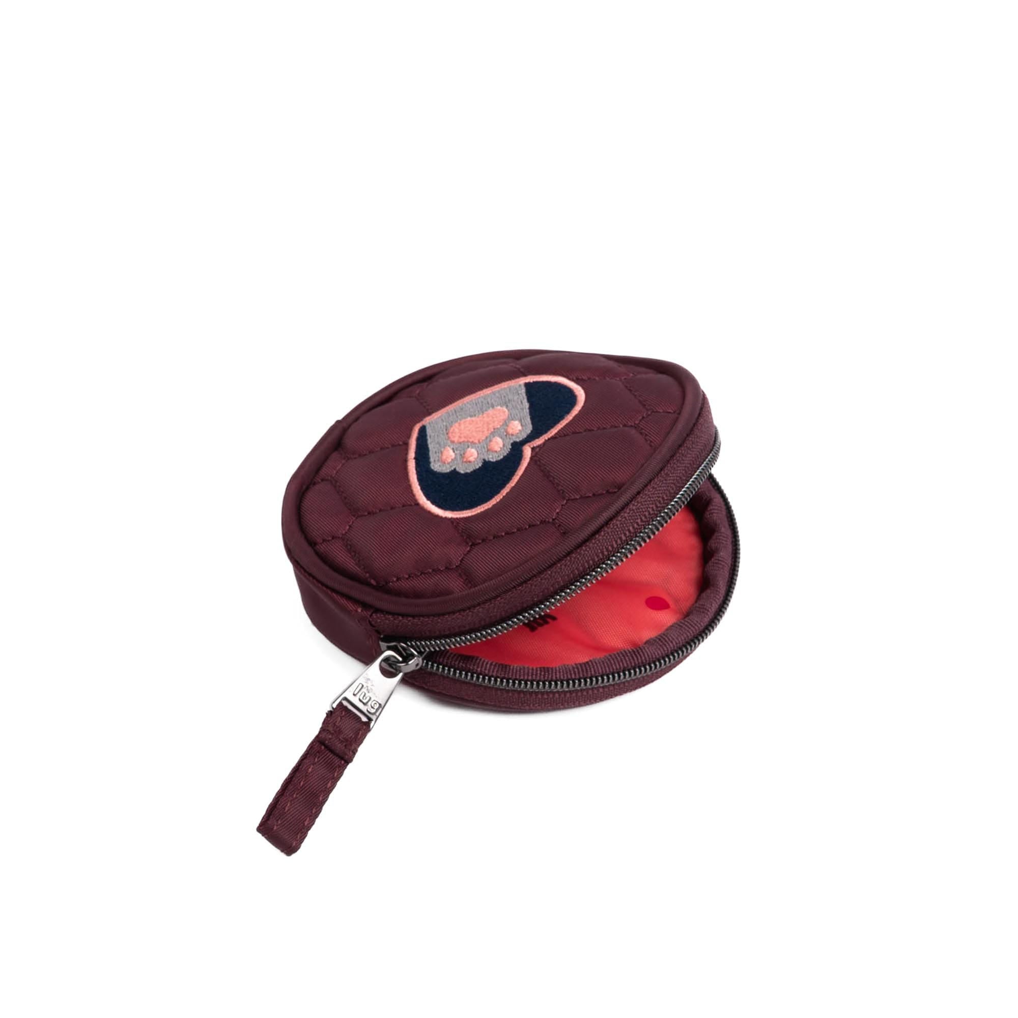 Embroidered Circle Pouch - WINE RED - 24911_CirclePouch_WineRed_Angle_04
