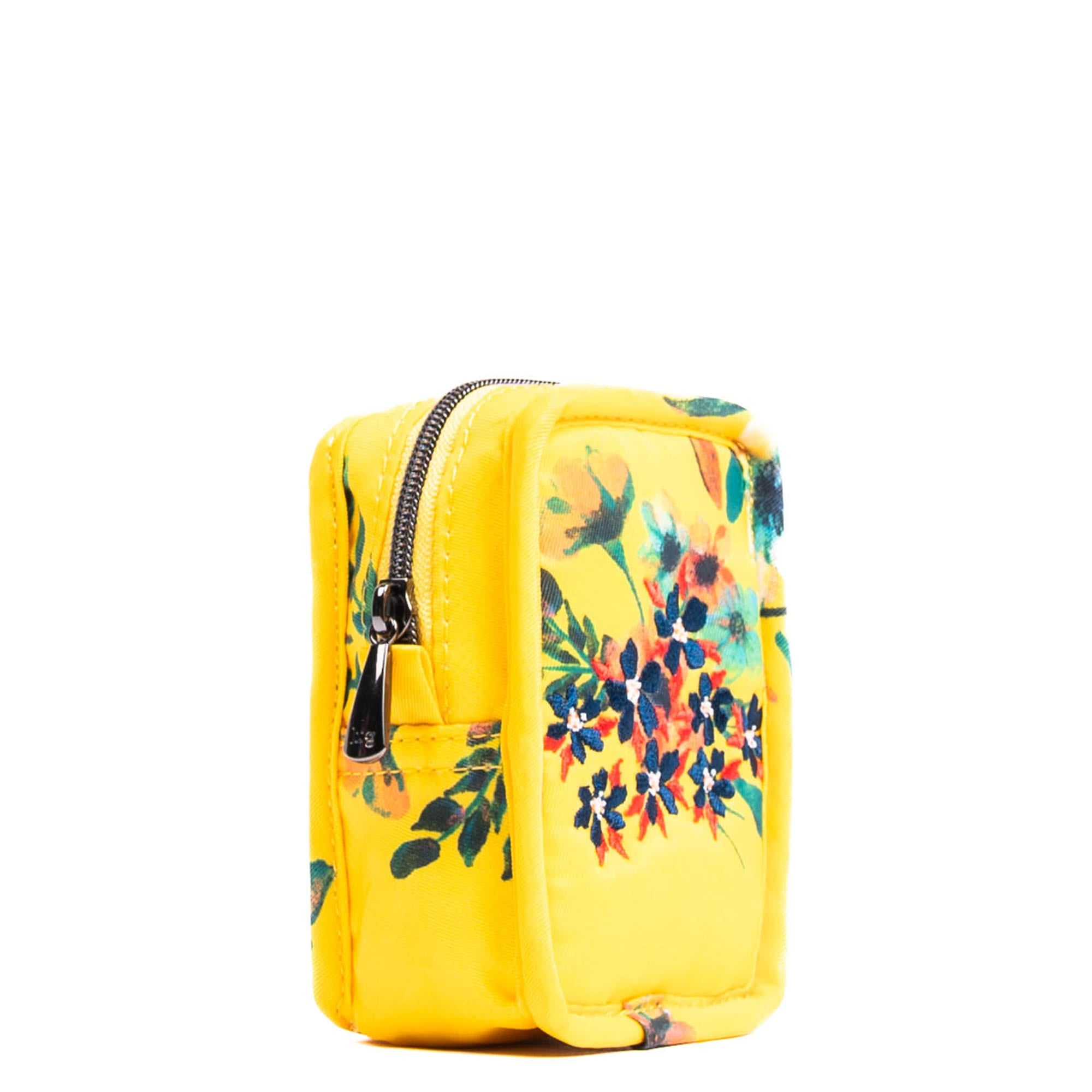 Embroidered Drizzle Zip Storage Pouch - BOUQUET YELLOW - 24918_DrizzleEmbroidered_BouquetYellow_Angle_02
