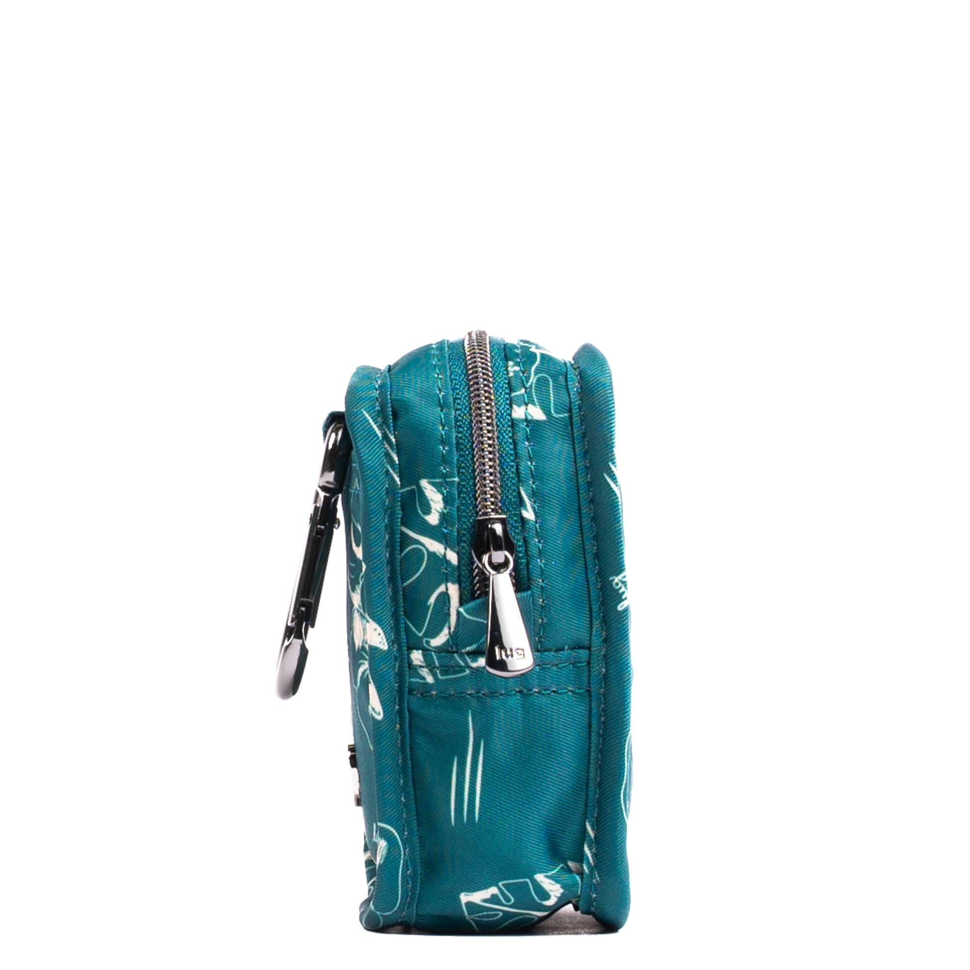 Embroidered Drizzle Zip Storage Pouch - ALOHA OUTLINE TEAL - 24919_DrizzleEmbroidered_AlohaOutlineTeal_Angle_03
