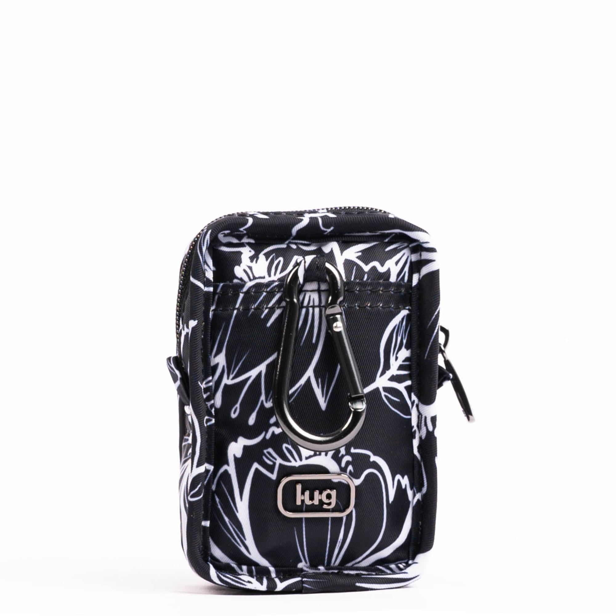 Embroidered Drizzle Zip Storage Pouch - OUTLINE FLORAL BLACK - 24922_DrizzleEmbroidered_OutlineFloralBlack_Angle_04