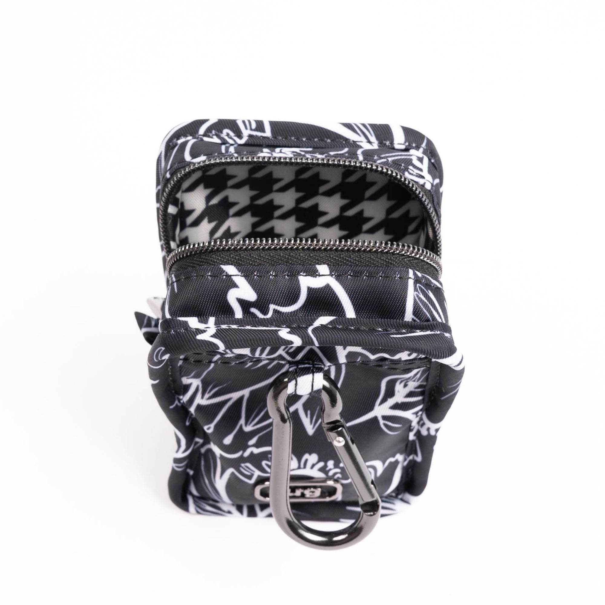 Embroidered Drizzle Zip Storage Pouch - OUTLINE FLORAL BLACK - 24922_DrizzleEmbroidered_OutlineFloralBlack_Angle_05