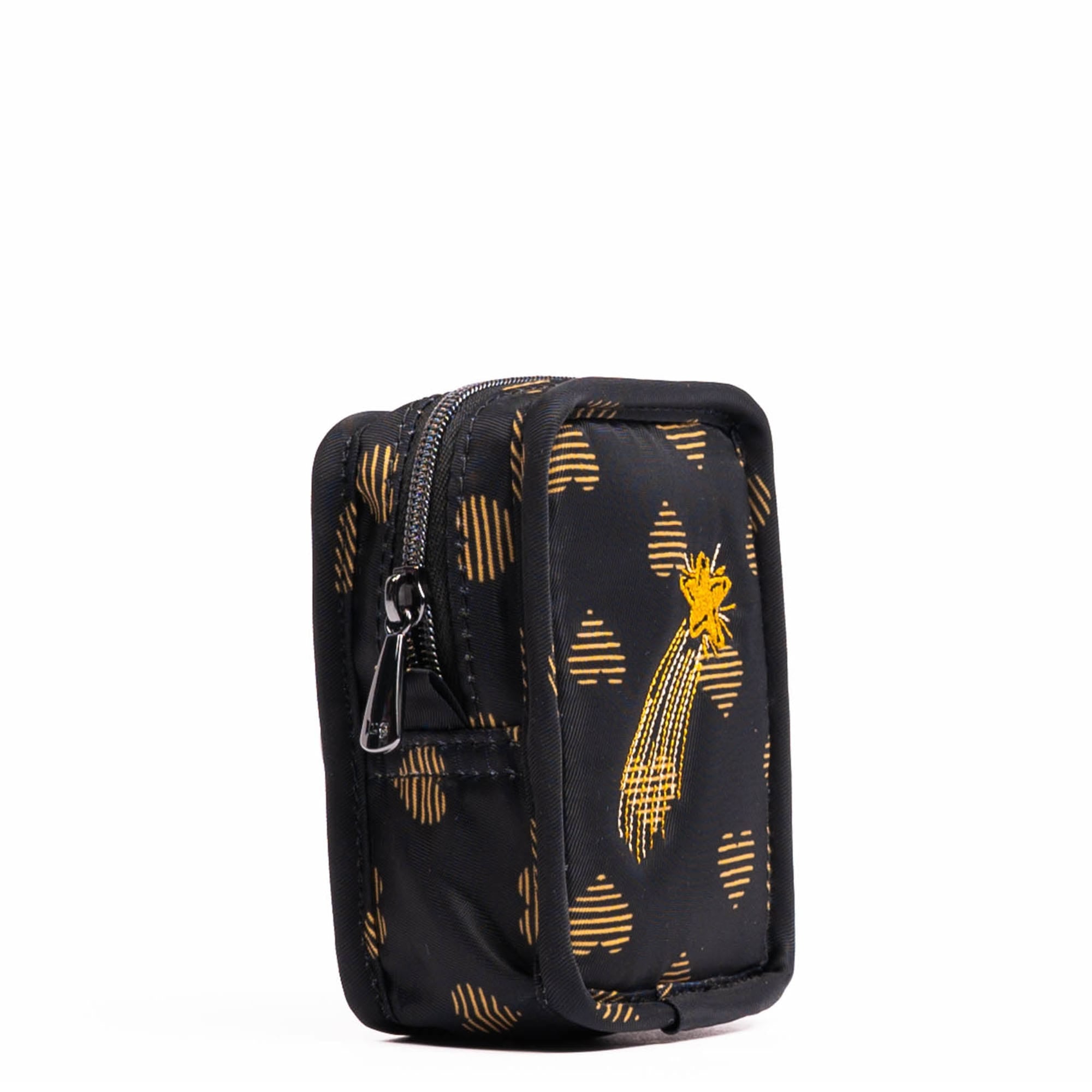 Embroidered Drizzle Zip Storage Pouch - HEARTS OF GOLD - 24924_DrizzleEmbroidered_HeartsofGold_Angle_02