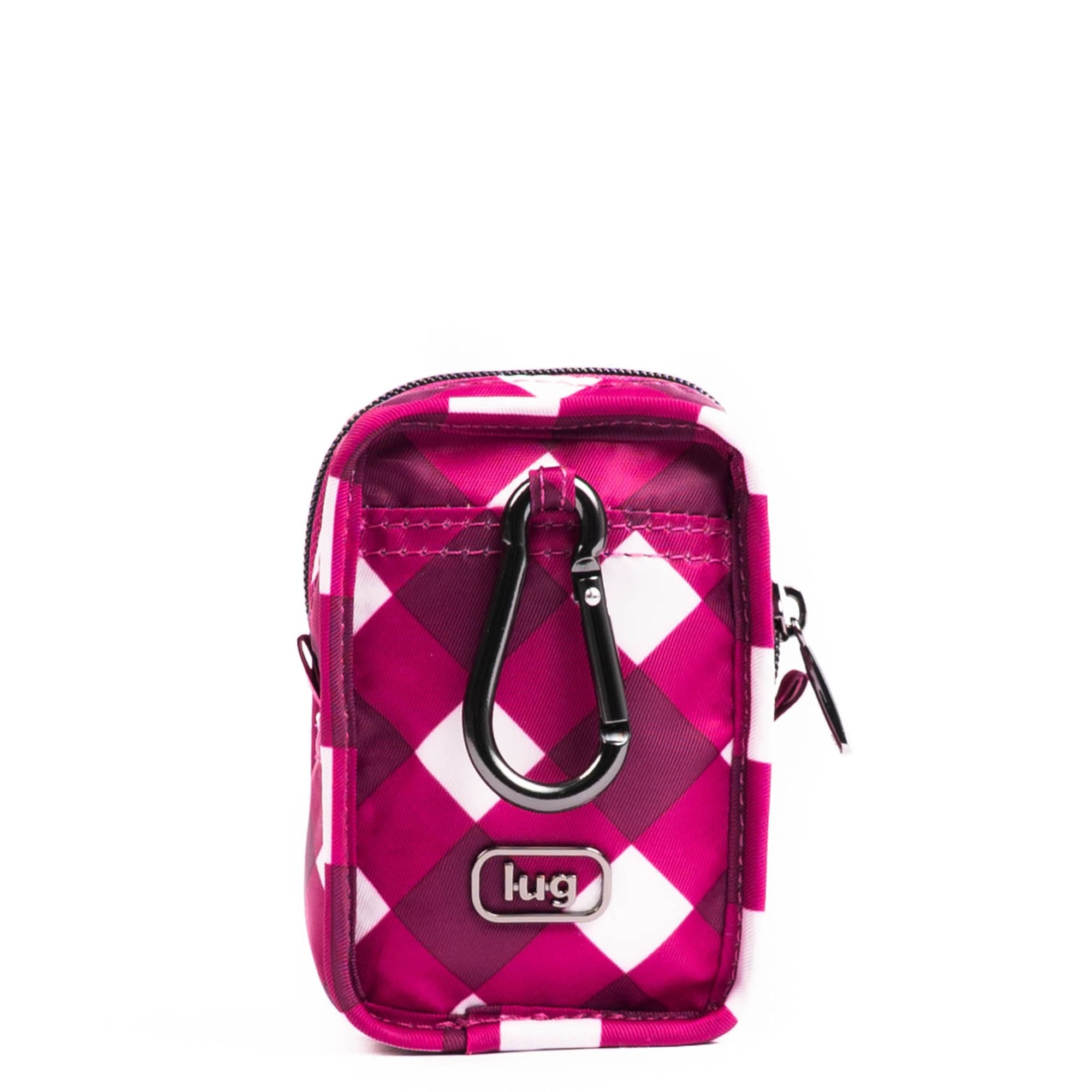 Embroidered Drizzle Zip Storage Pouch - GINGHAM BERRY - 24925_DrizzleEmbroidered_GinghamBerry_Angle_04