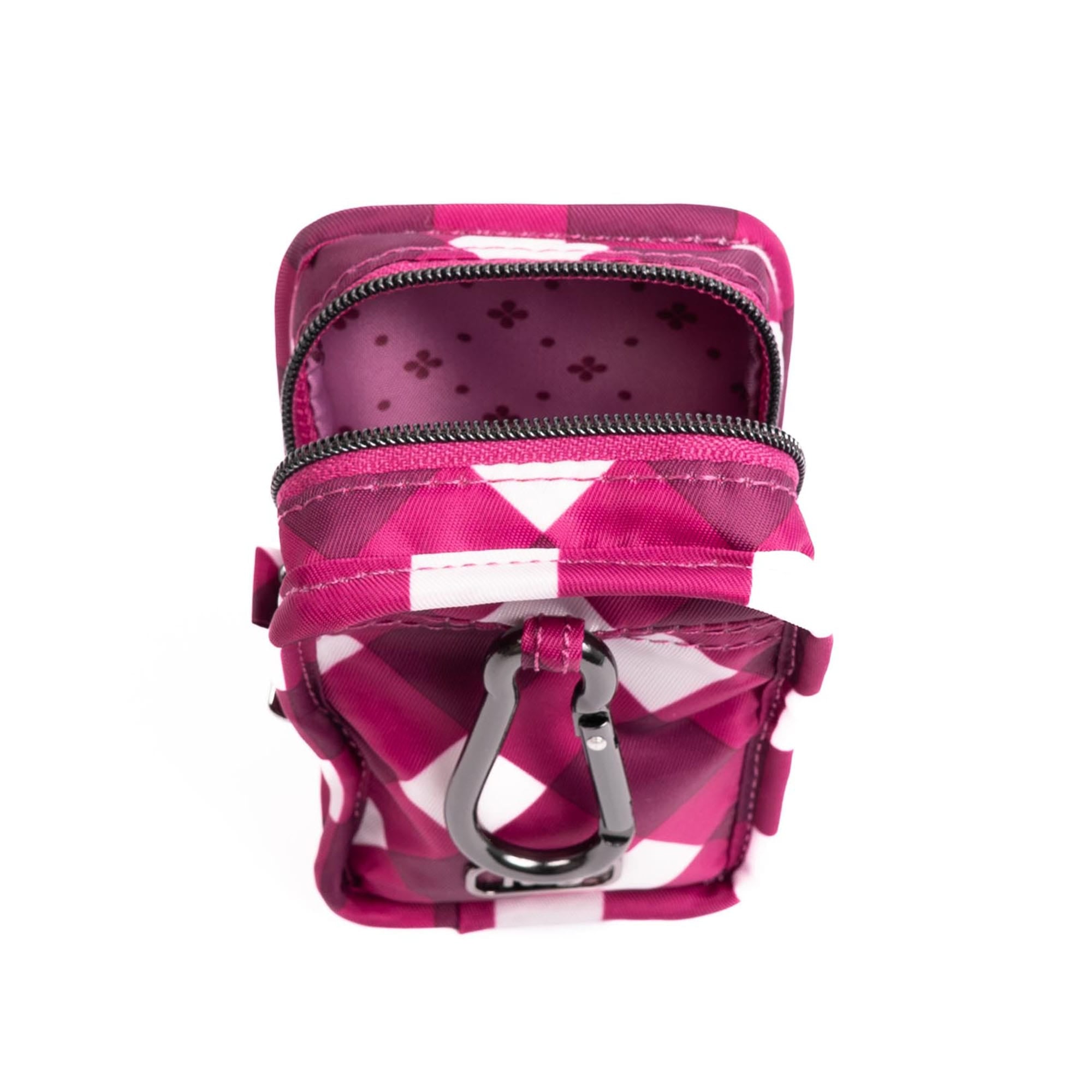 Embroidered Drizzle Zip Storage Pouch - GINGHAM BERRY - 24925_DrizzleEmbroidered_GinghamBerry_Angle_05