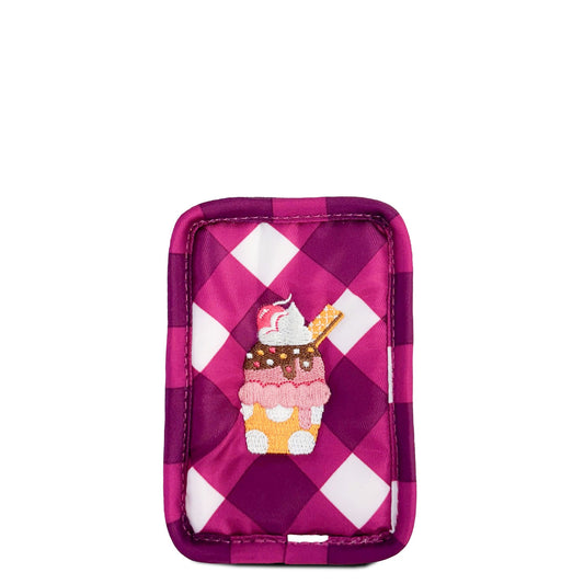 Embroidered Drizzle Zip Storage Pouch - - 24925_Drizzle_GinghamBerry_Angle_01_60aaf0f3-6a78-40d6-9307-fc1d15208db5