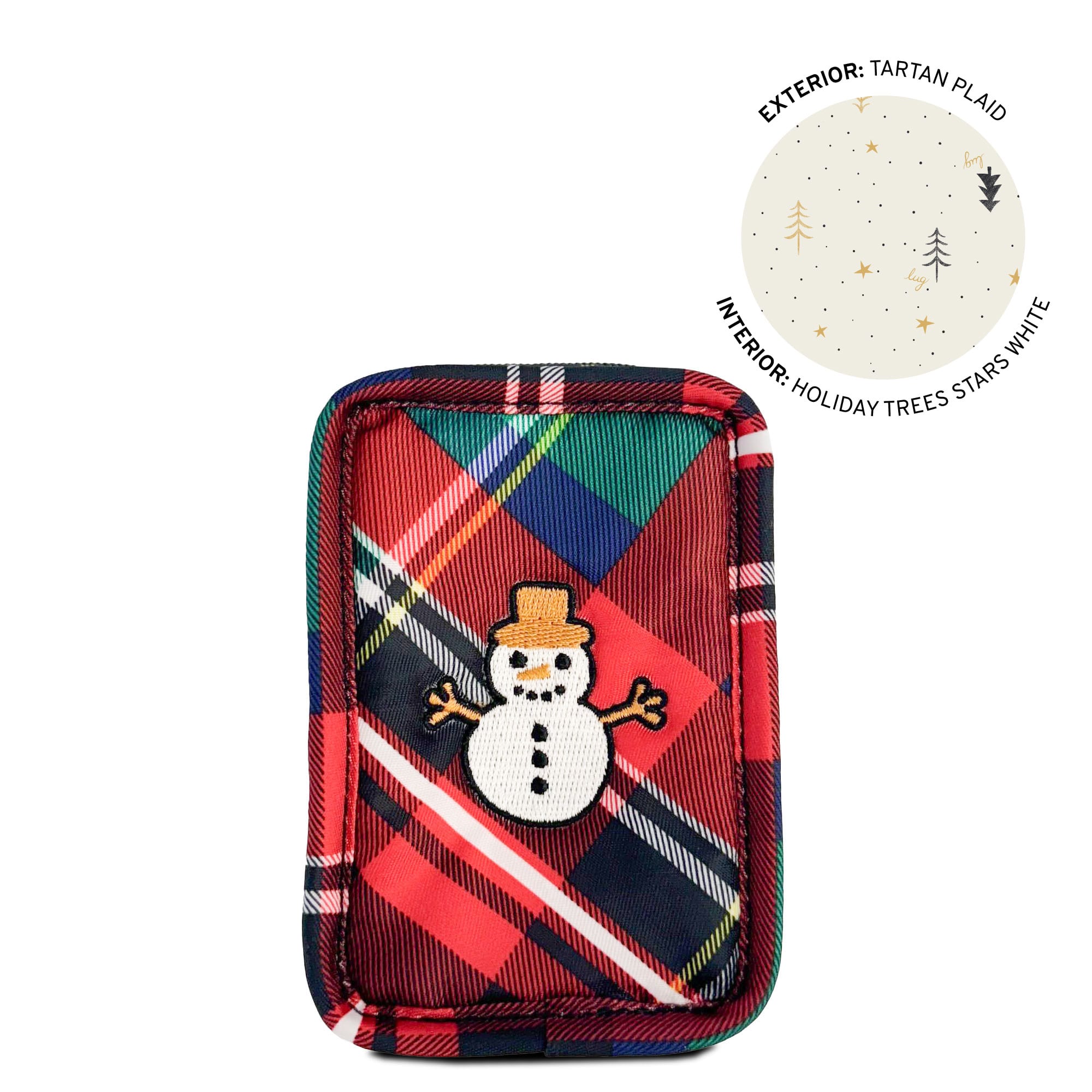 Embroidered Drizzle Zip Storage Pouch - TARTAN PLAID 2 - 24926_Drizzle_TartanPlaid_Angle_01