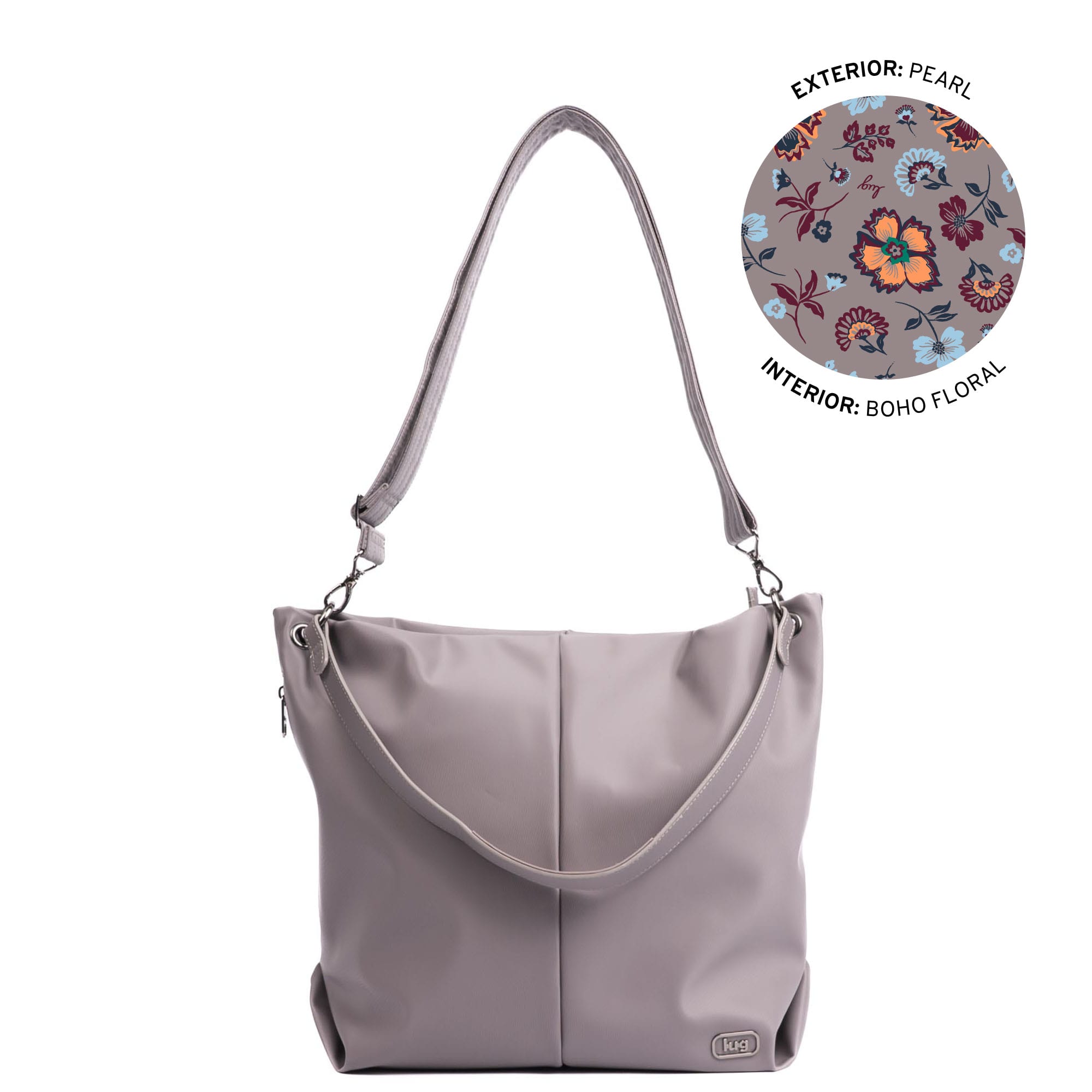 Plunge 2 Satin Luxe VL Carry-All Crossbody Bag - PEARL - 24954_Plunge_SatinLuxe_Pearl_Angle_01_04c50j