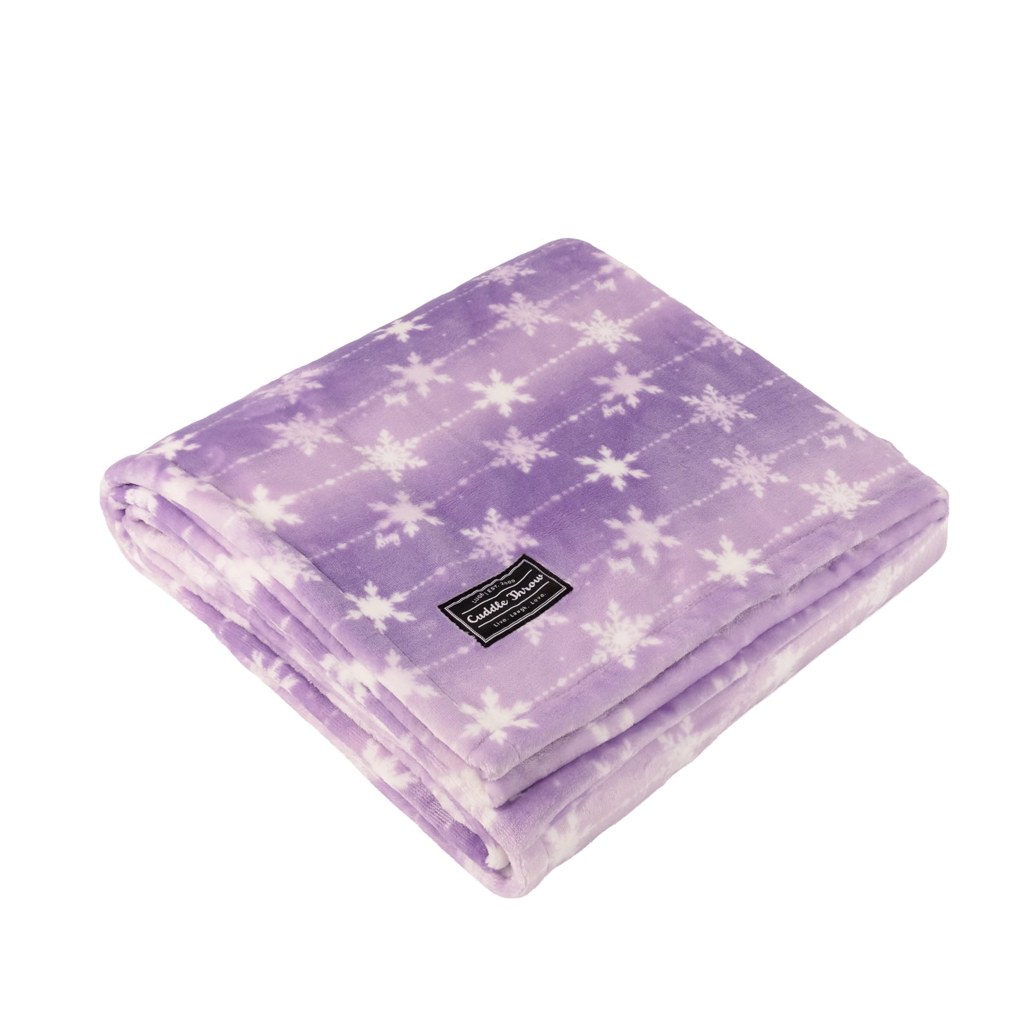 Cuddle Throw Blanket - SNOWFLAKE SUGARPLUM - 24994_CuddleThrow_SnowflakeSugarplum_Angle_01