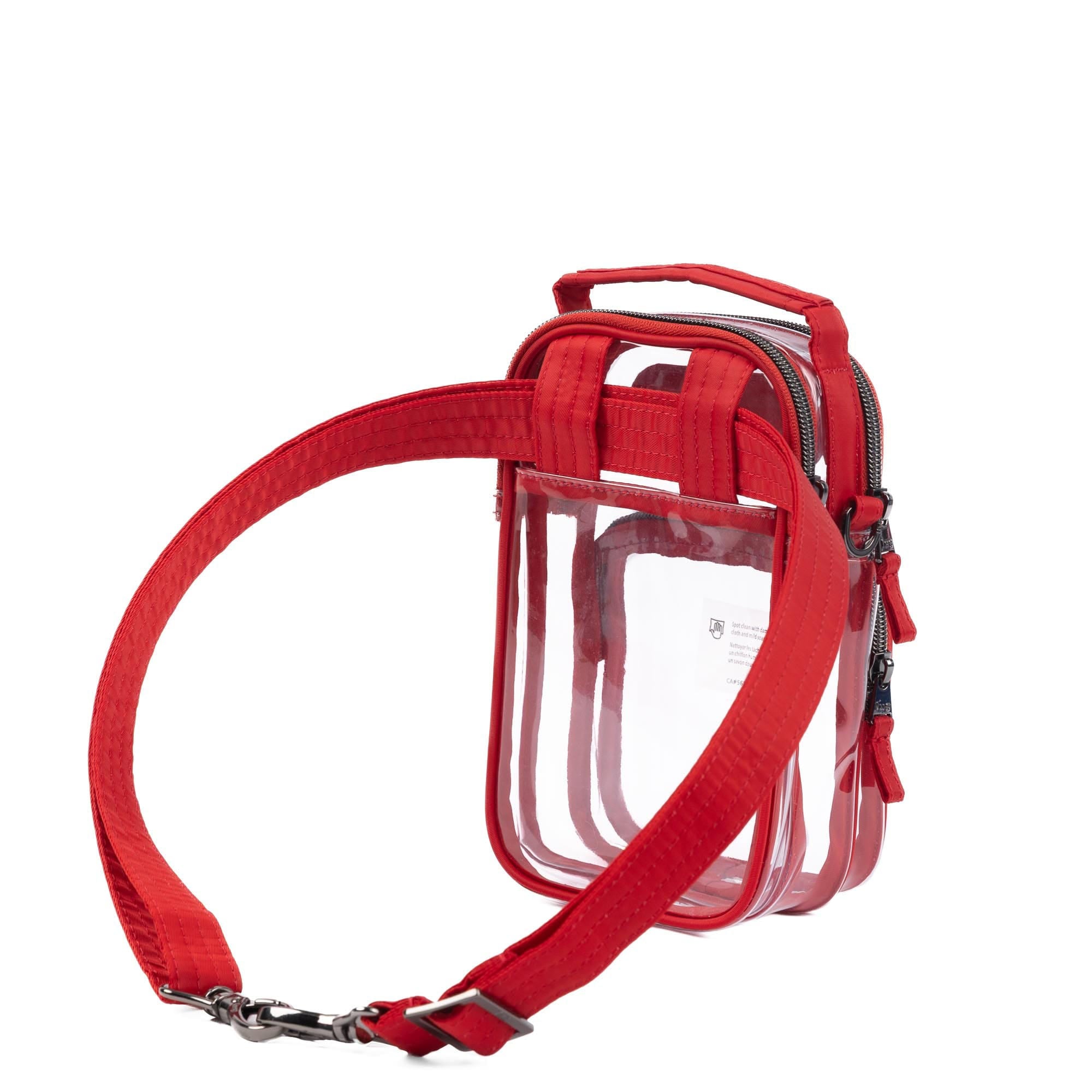 Skeeter Mini Clearview Convertible Crossbody - BLACK - 25013_SkeeterMiniClearview_PoppyRed_Angle_05