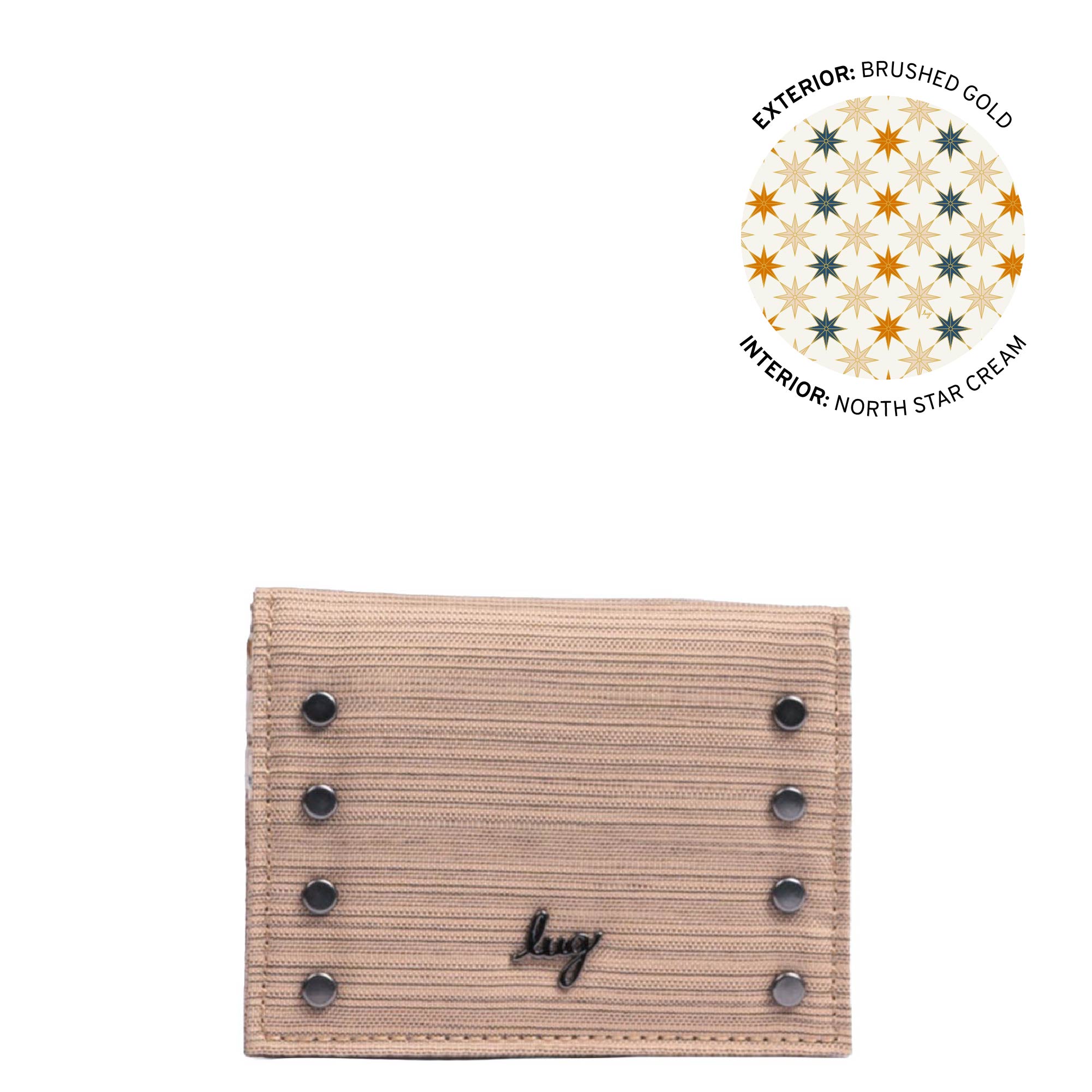 Walkover RFID Wallet - BRUSHED GOLD - 25119_Walkover_BrushedGold_Angle_01