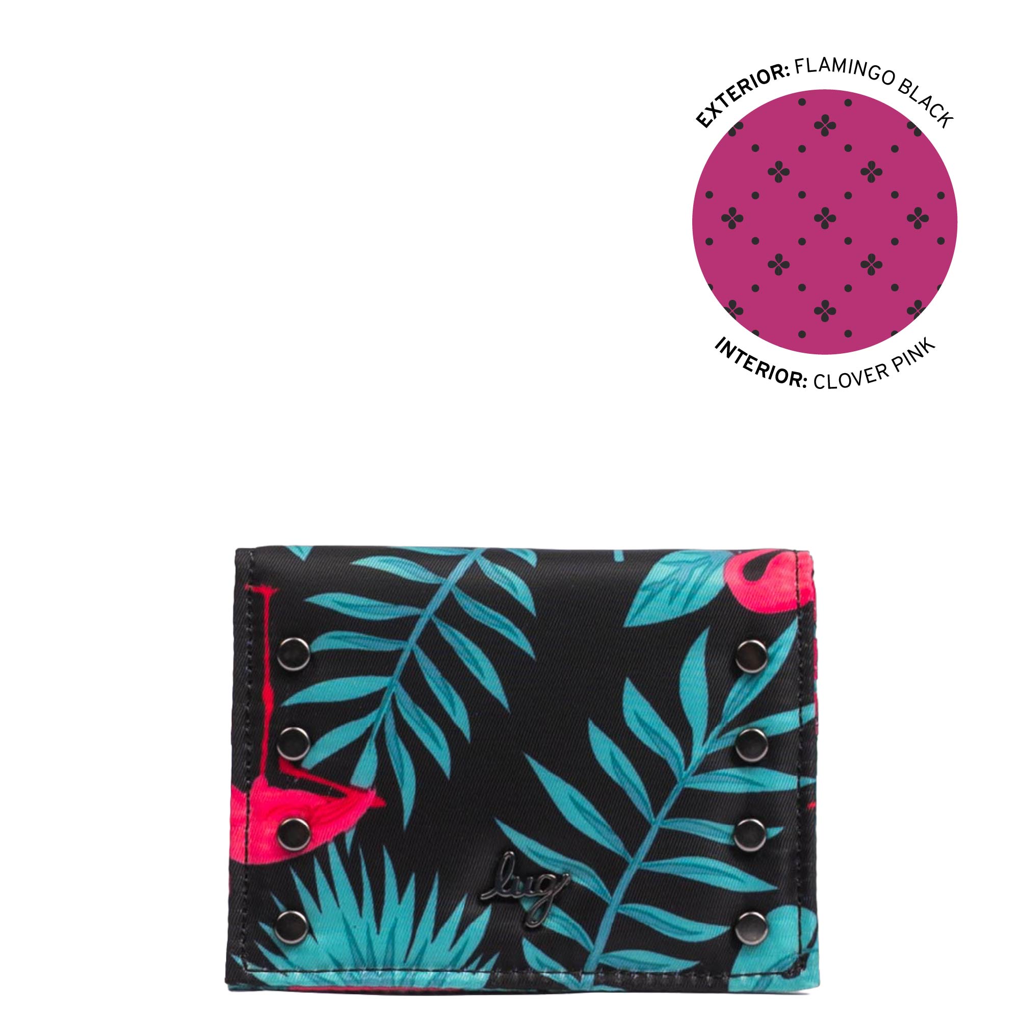 Walkover RFID Wallet - FLAMINGO BLACK - 25120_Walkover_FlamingoBlack_Angle_01
